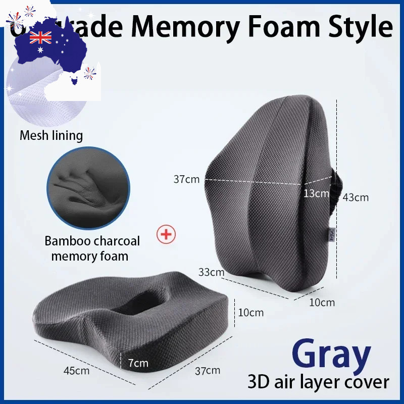 Memory Foam Seat Cushion Orthopedic Pillow Coccyx Office Chair Cushion Support W