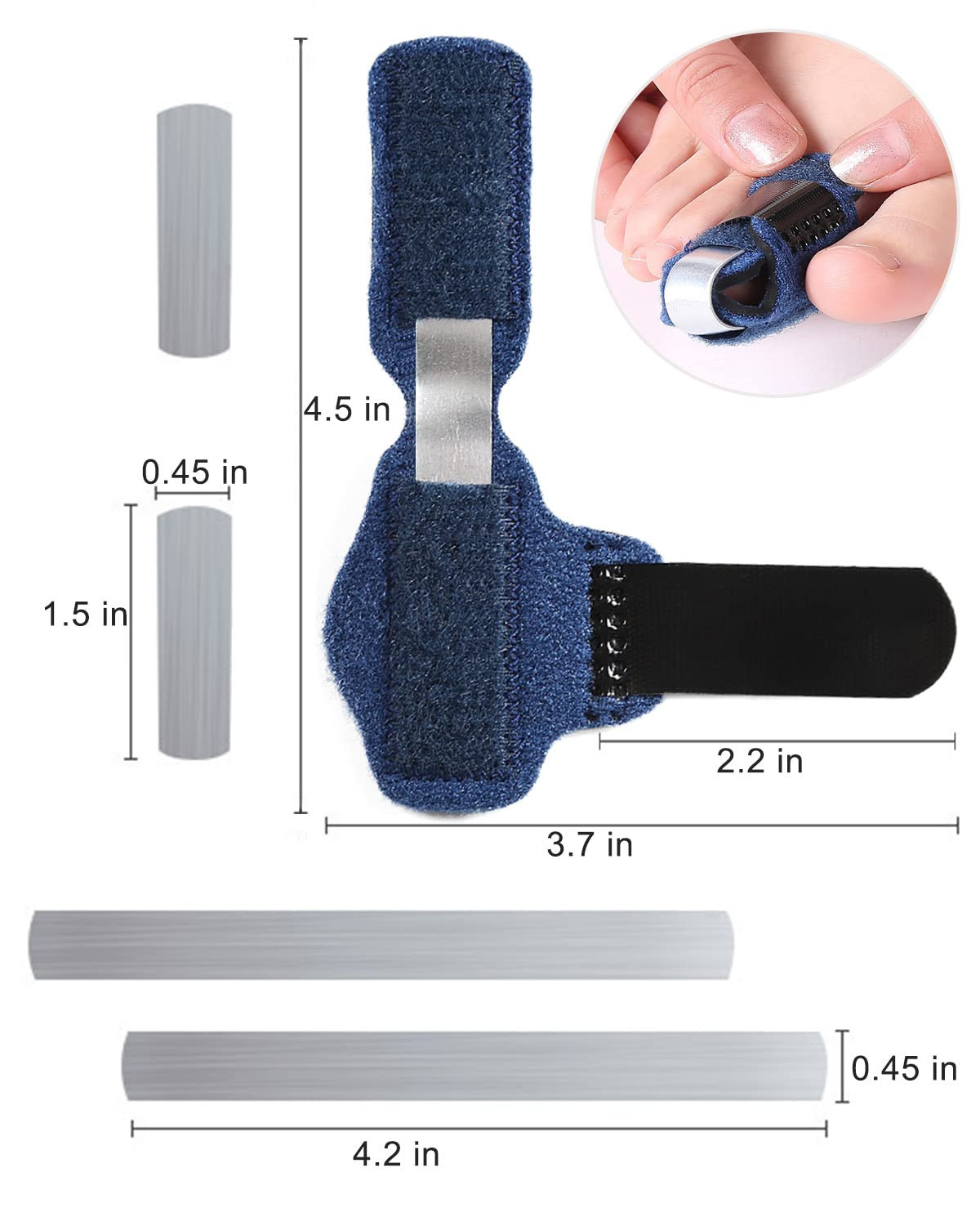Golbylicc 1 Pair Toe Splint Broken Toe Brace Toe Straightener for Hammer Toe, Cu