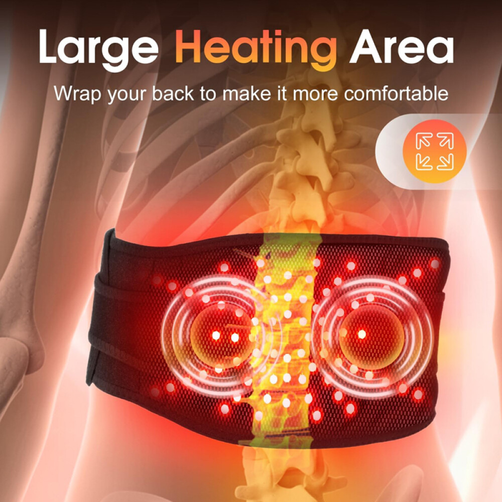 Heating Pad Therapy Cordless Massage Waist Wrap Belt Low Back Brace Pain Relief