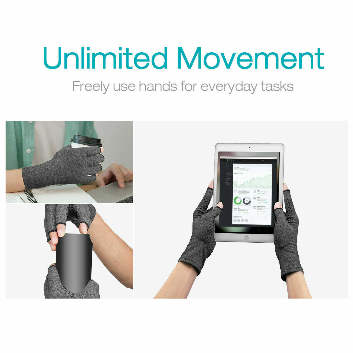 Copper Compression Gloves Medical Arthritis Pain Relief Hand Support Brace USA