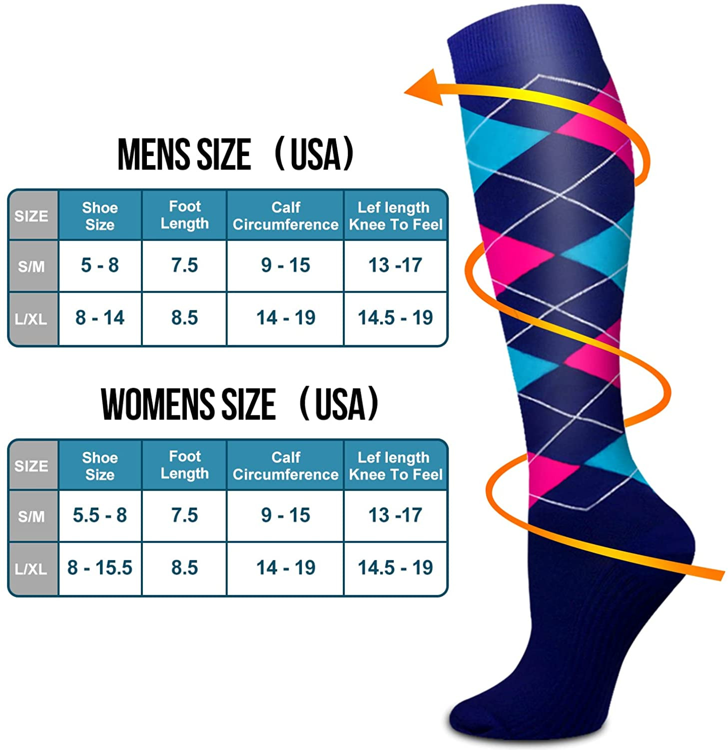 6 Pack Copper Compression Socks for Women and Men Circulation-Best Bluemaple