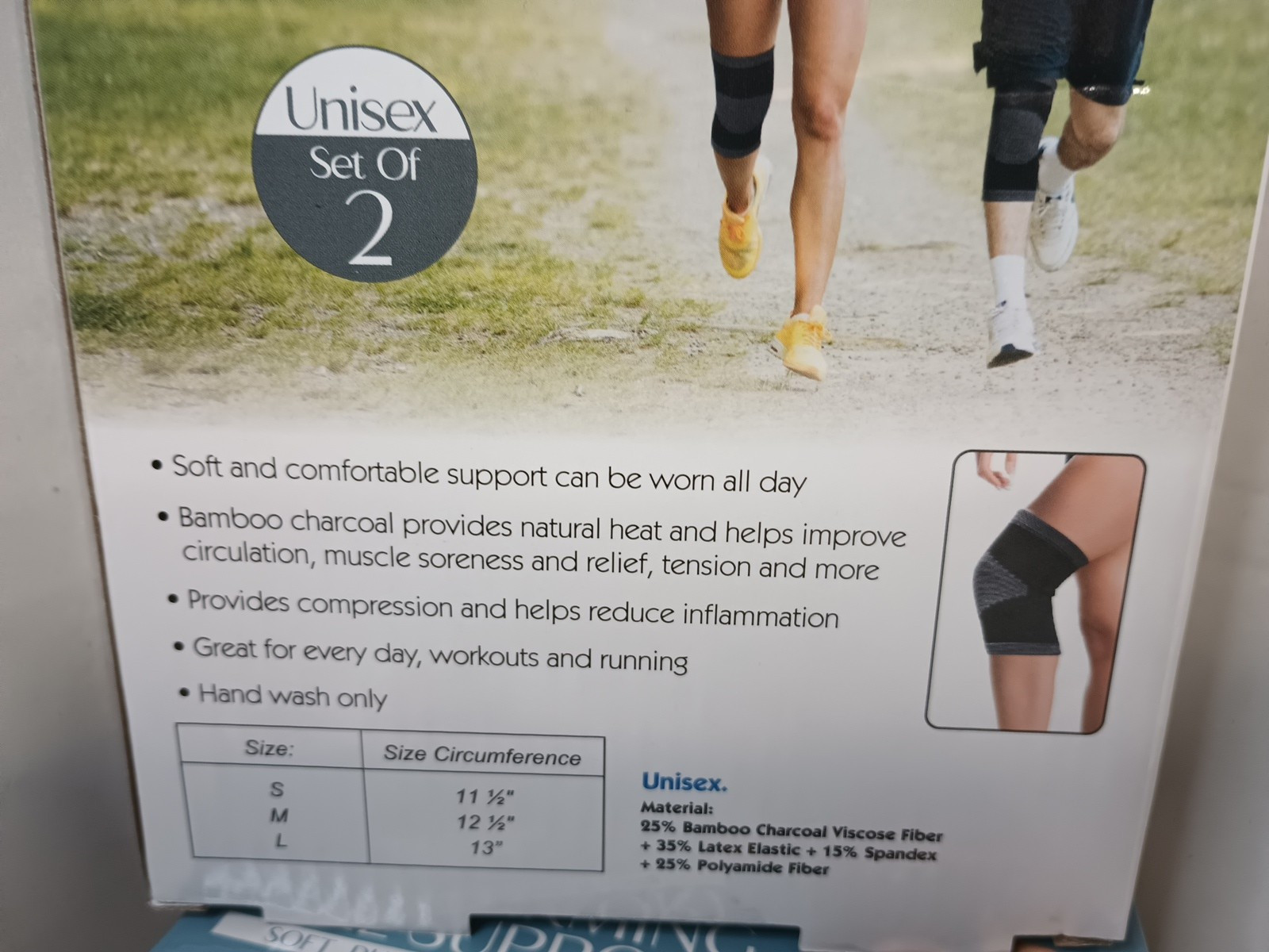 Trend Vision Self Warming Knee Support Set of 2 New Choice Size