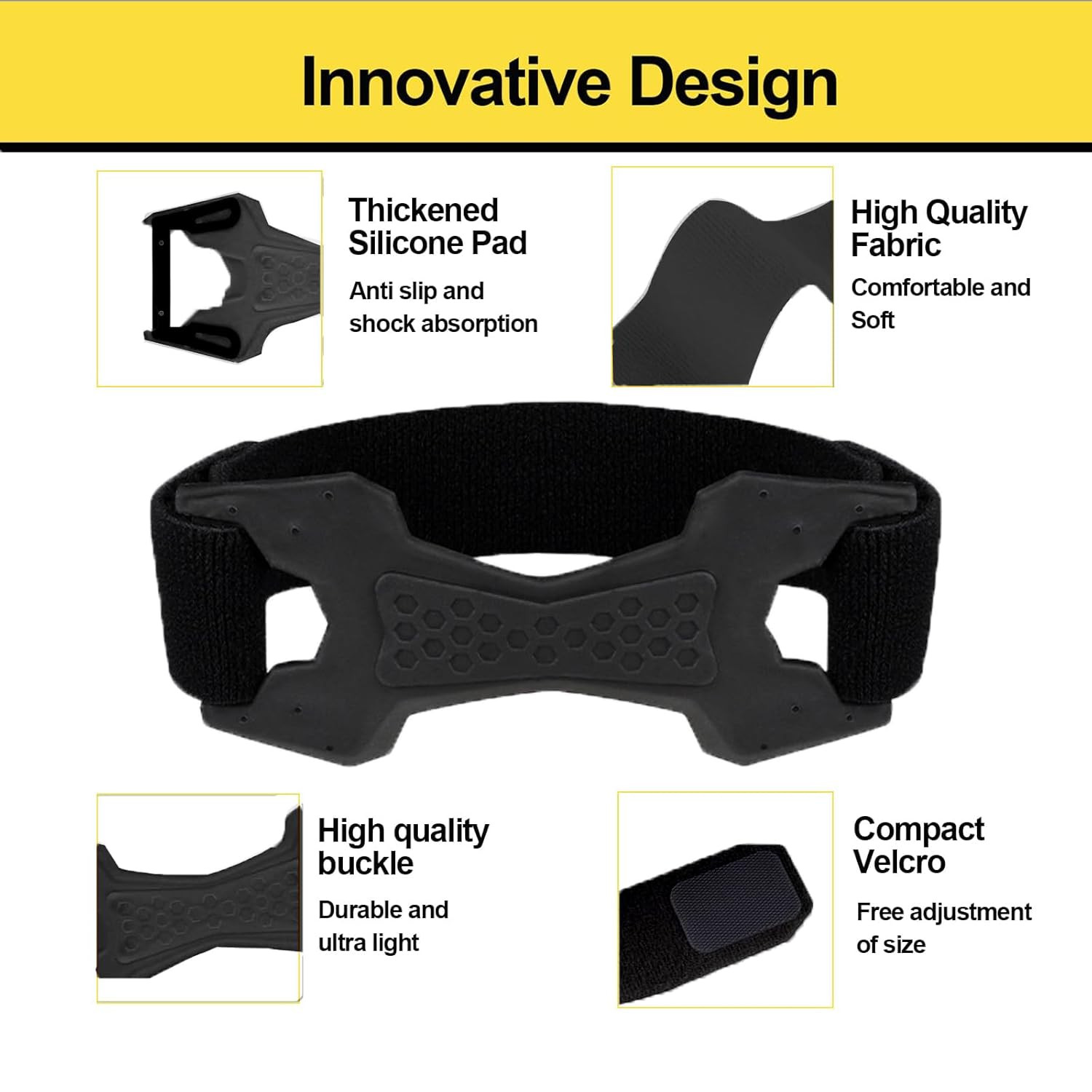 2 Pack Patellar Tendon Support Strap,Adjustable Silicone Patella Knee Strap for