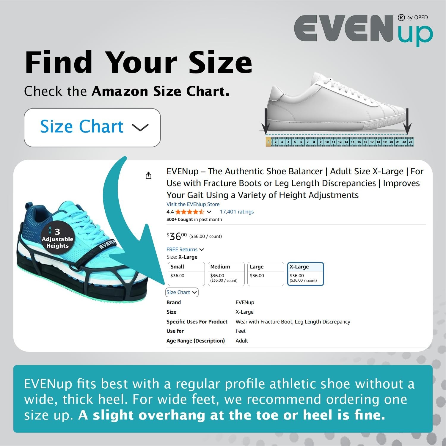 Gait Improvement Shoe Leveler – Adjustable for Fracture or Injury Recovery