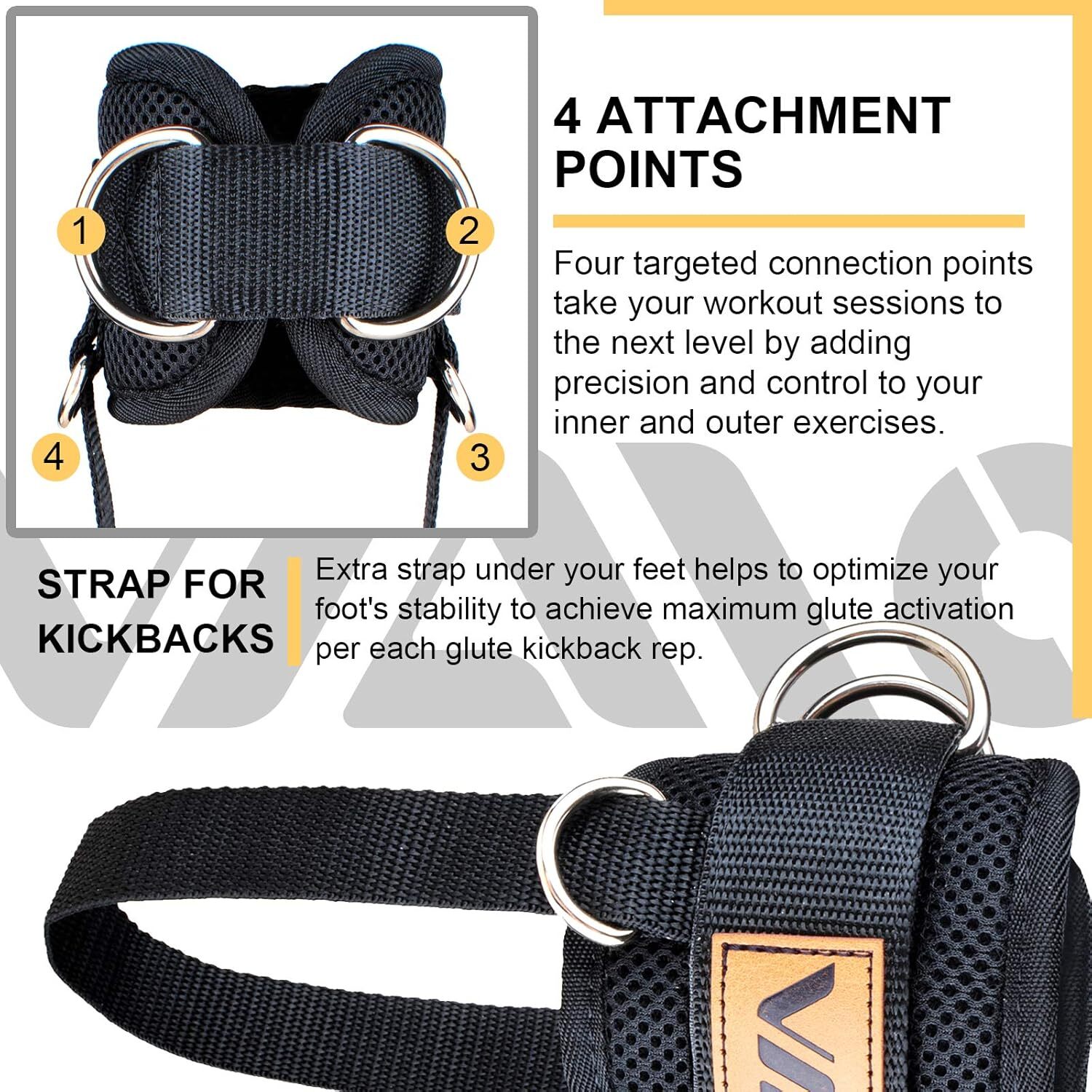 Ankle Straps for Cable Machines,Adjustable Comfort Fit Neoprene, Reinforce Doubl
