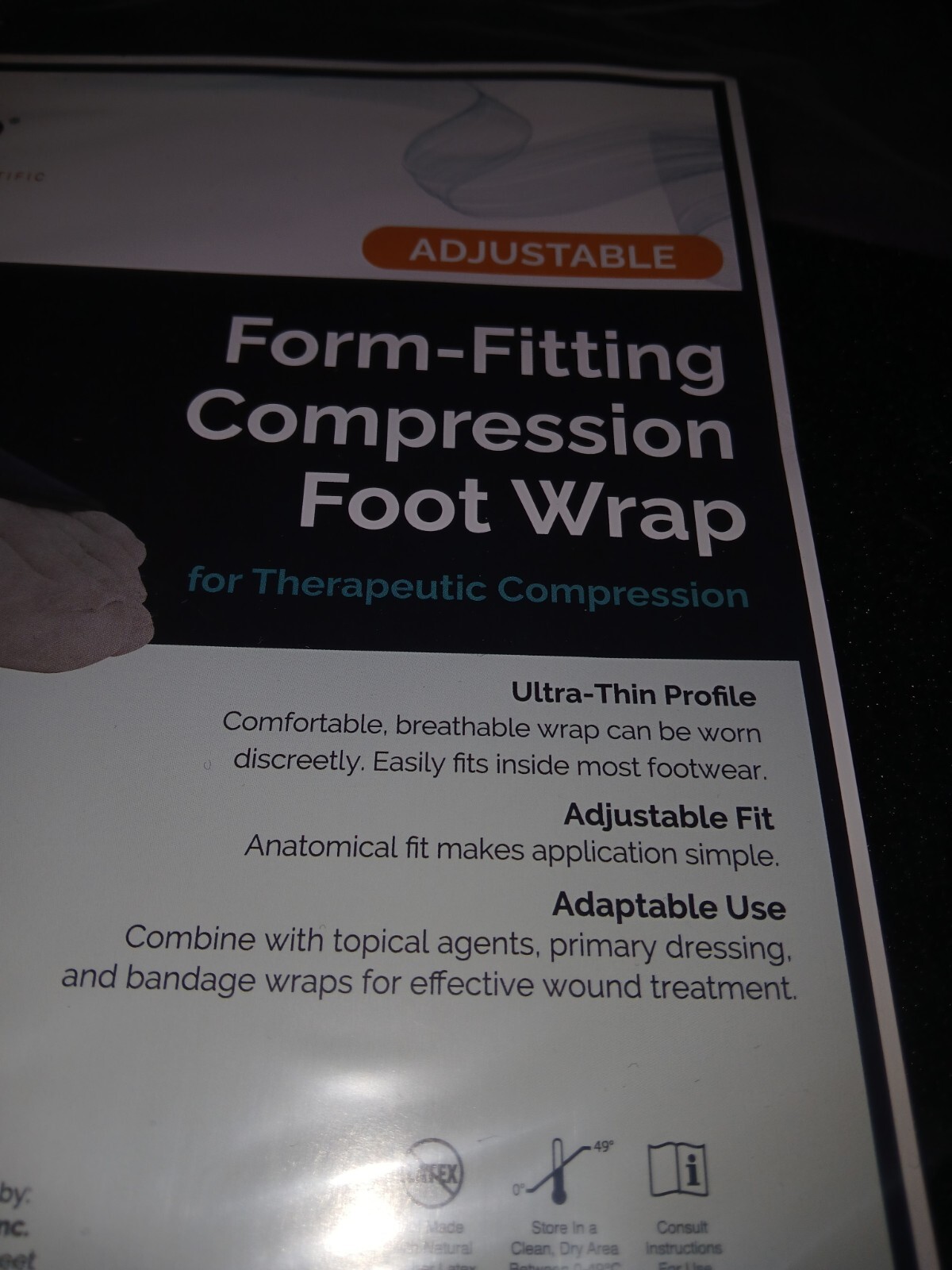 Sun Scientific Aero Wrap Foot Form Fitting Compression Foot Wrap ( Large ) New