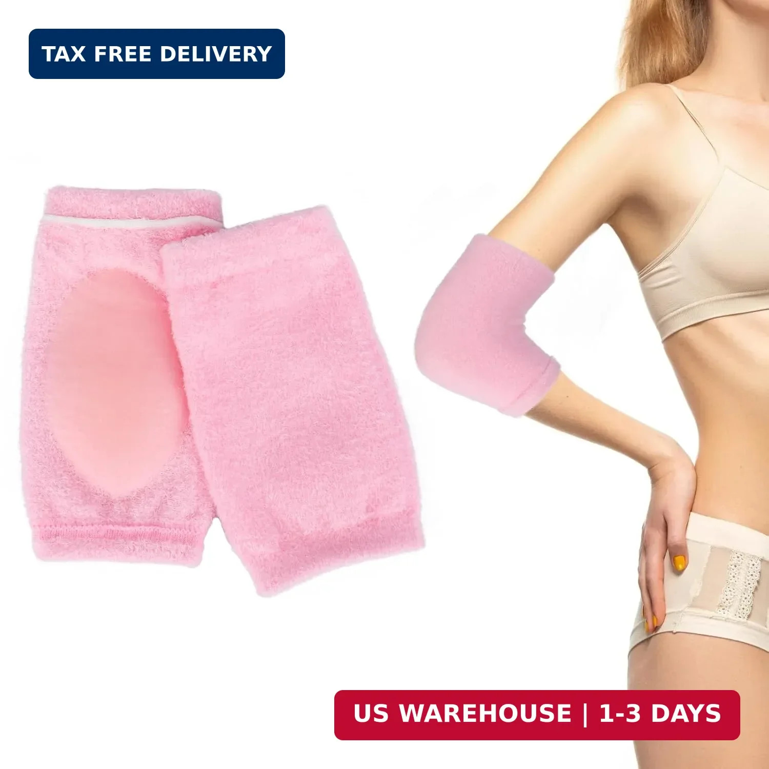 1 Pair Gel Elbow Sleeves for Women, Soft Gel Elbow Pads for SPA Moisturiz