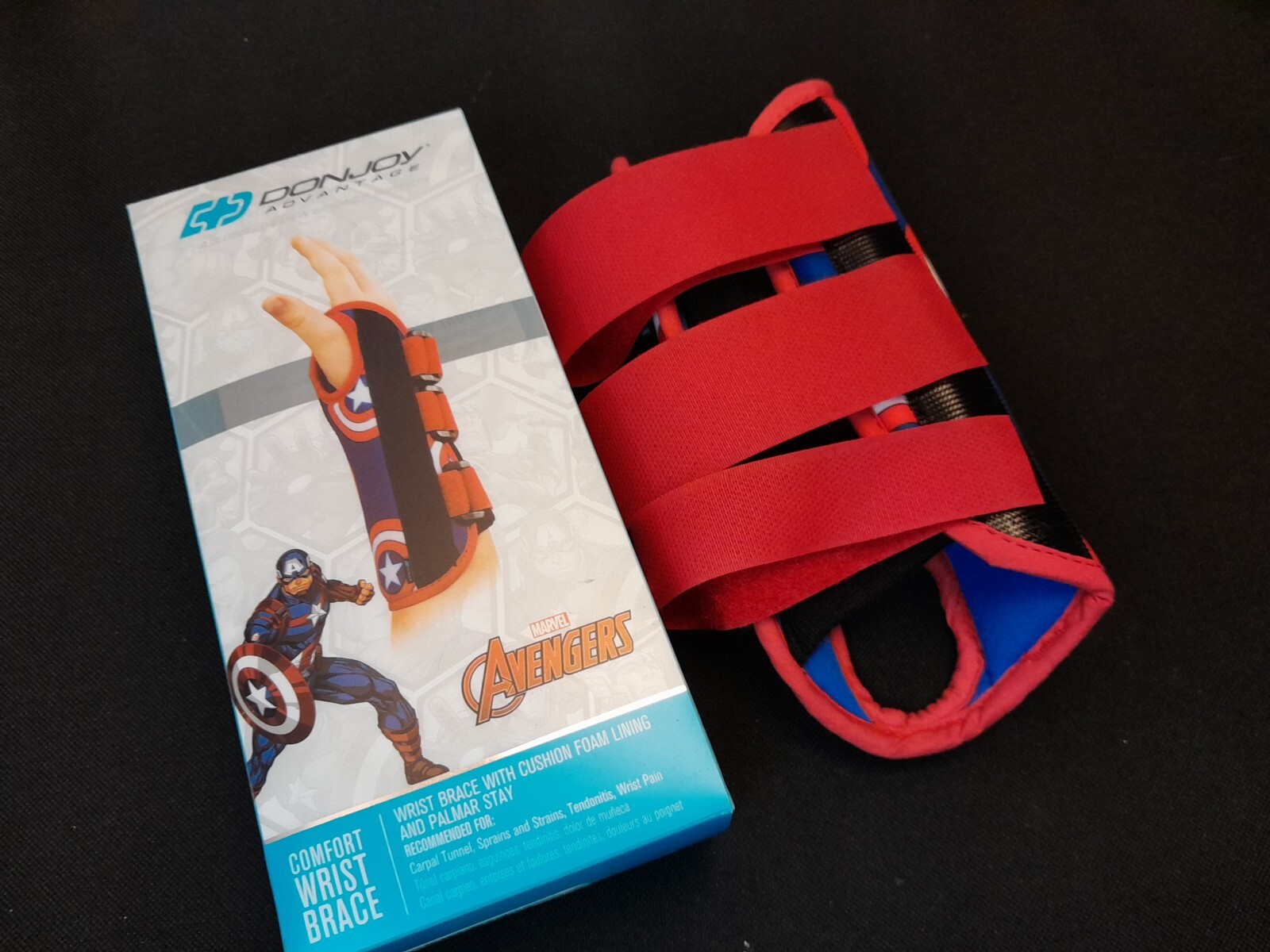 NEW Marvel CAPTAIN AMERICA Comfort Wrist Brace DONJOY ADVTG. Moderate YOUTH LEFT