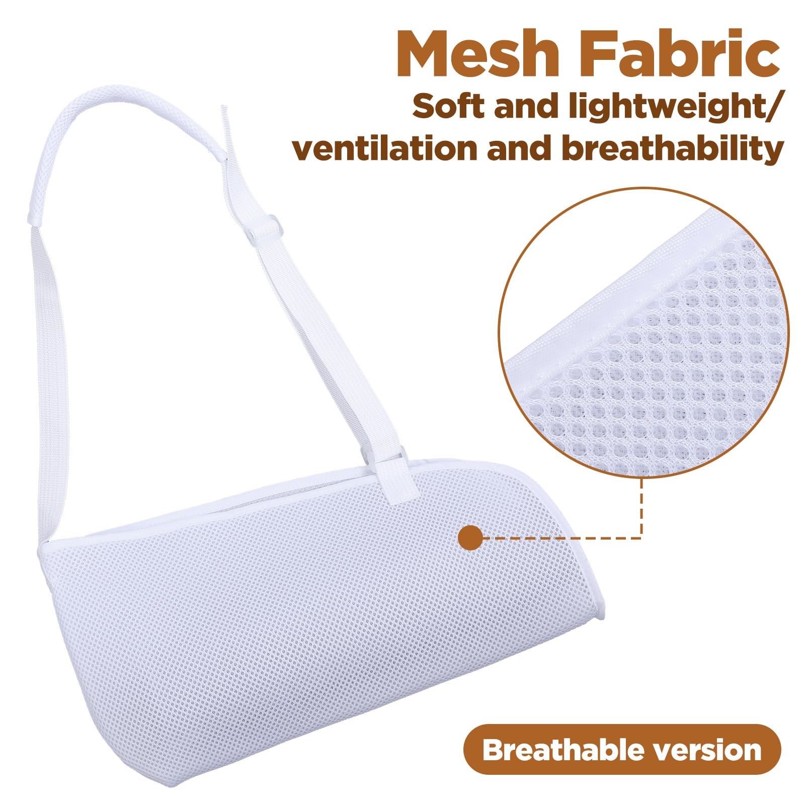 Mesh Arm Shoulder Sling Breathable Immobilizer Shower Adjustable White