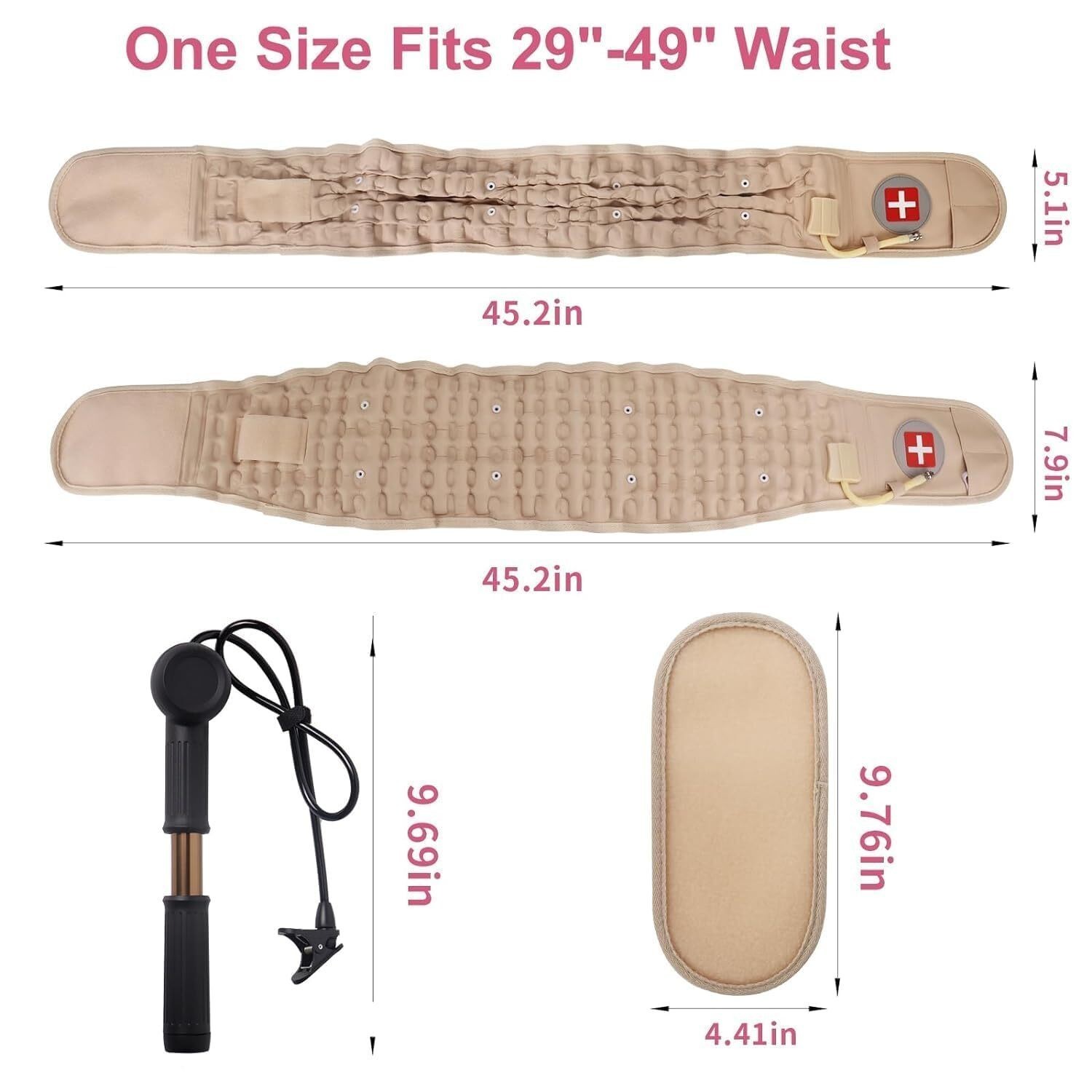 Decompression Lumbar Belt Waist Brace Spinal Lower Air Traction Back Pain Relief