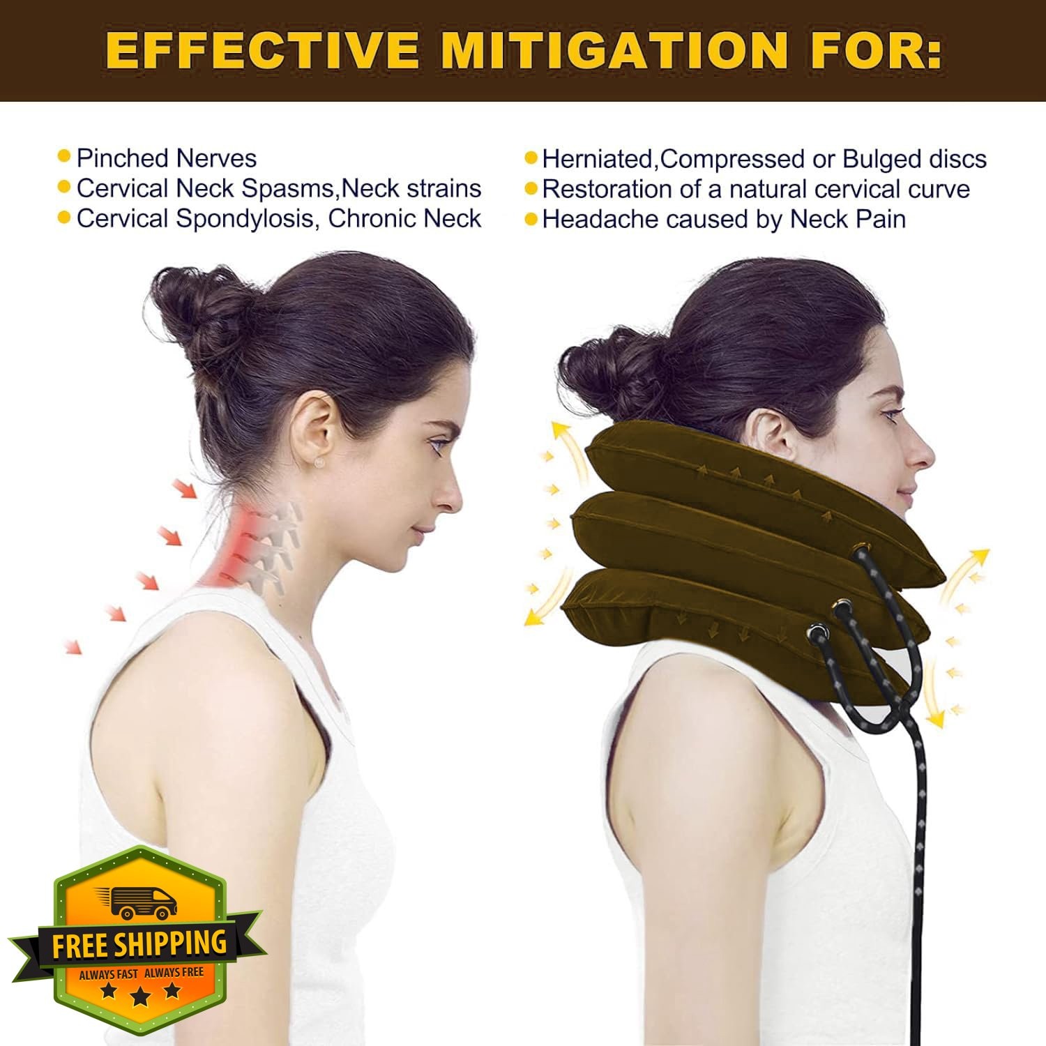 CRABCLAW Neck Traction Device Brown