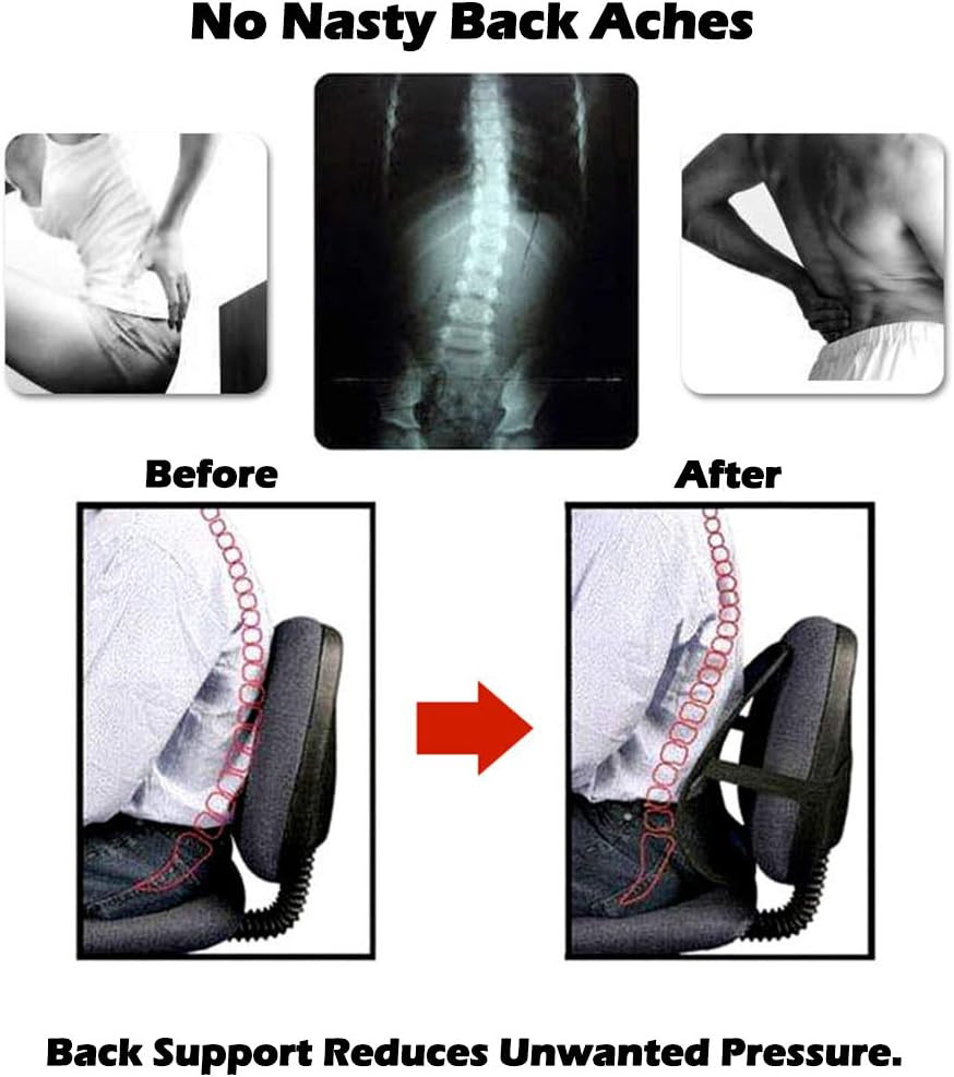 Lumbar Support, Car Mesh Back Support with Massage Beads Ergonomic Designed for