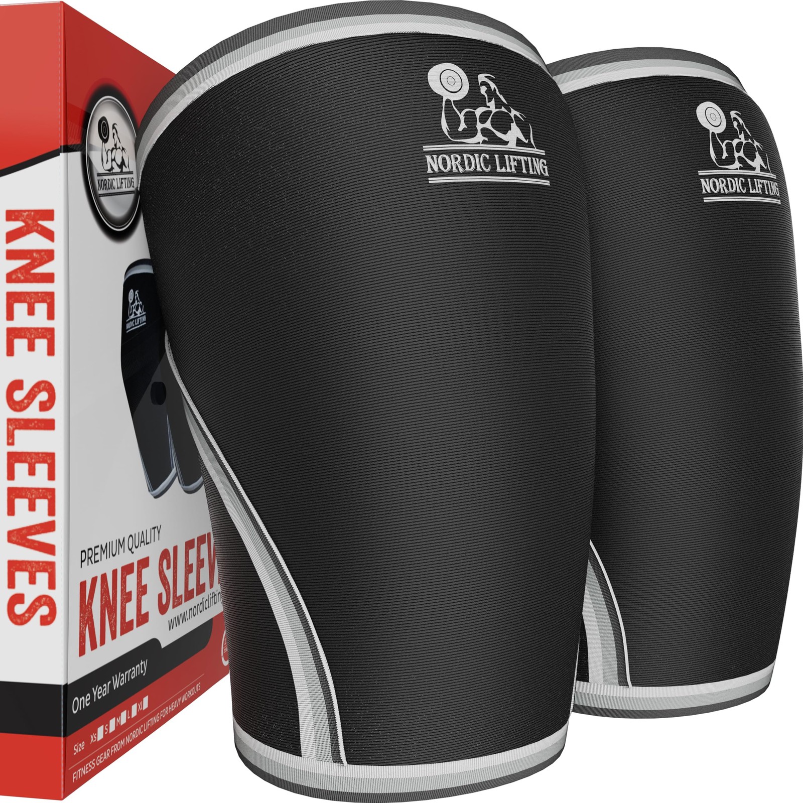 Nordic Lifting Knee Sleeves 1 Pair Support Compression for Weightlifting, Po…
