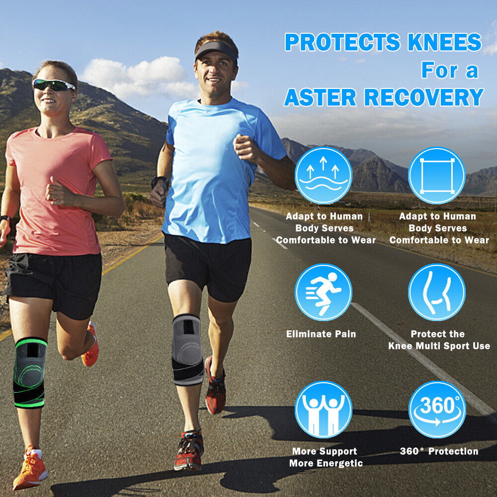 1/2x Knee Sleeve Compression Brace Support For Sport Joint Pain Arthritis Relief