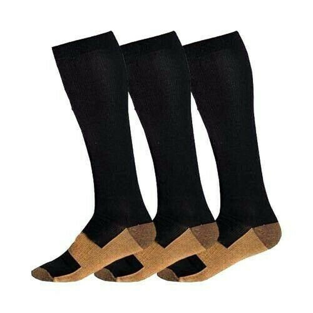 Solid Color Knee High Compression Socks 20-30mmHg for Women and Men Sock 3 pairs