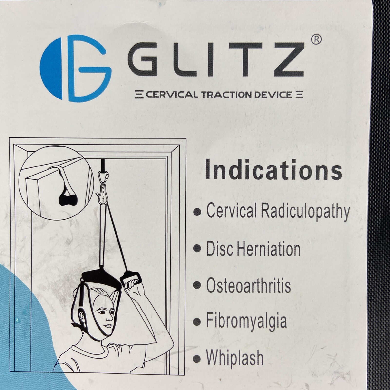 Glitz Portable Cervical Neck Traction Device Hammock Over The Door – Pain Relief