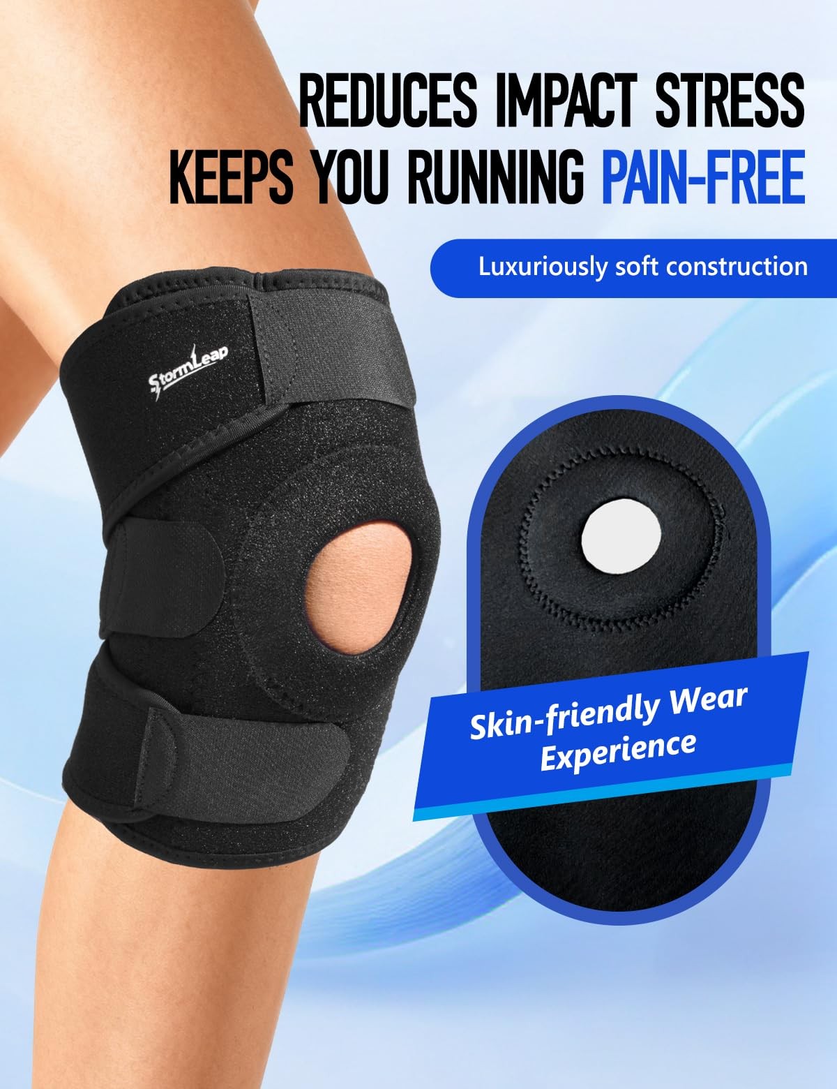 Professional Compression Knee Brace for Men & Women – Adjustable Knee Support…