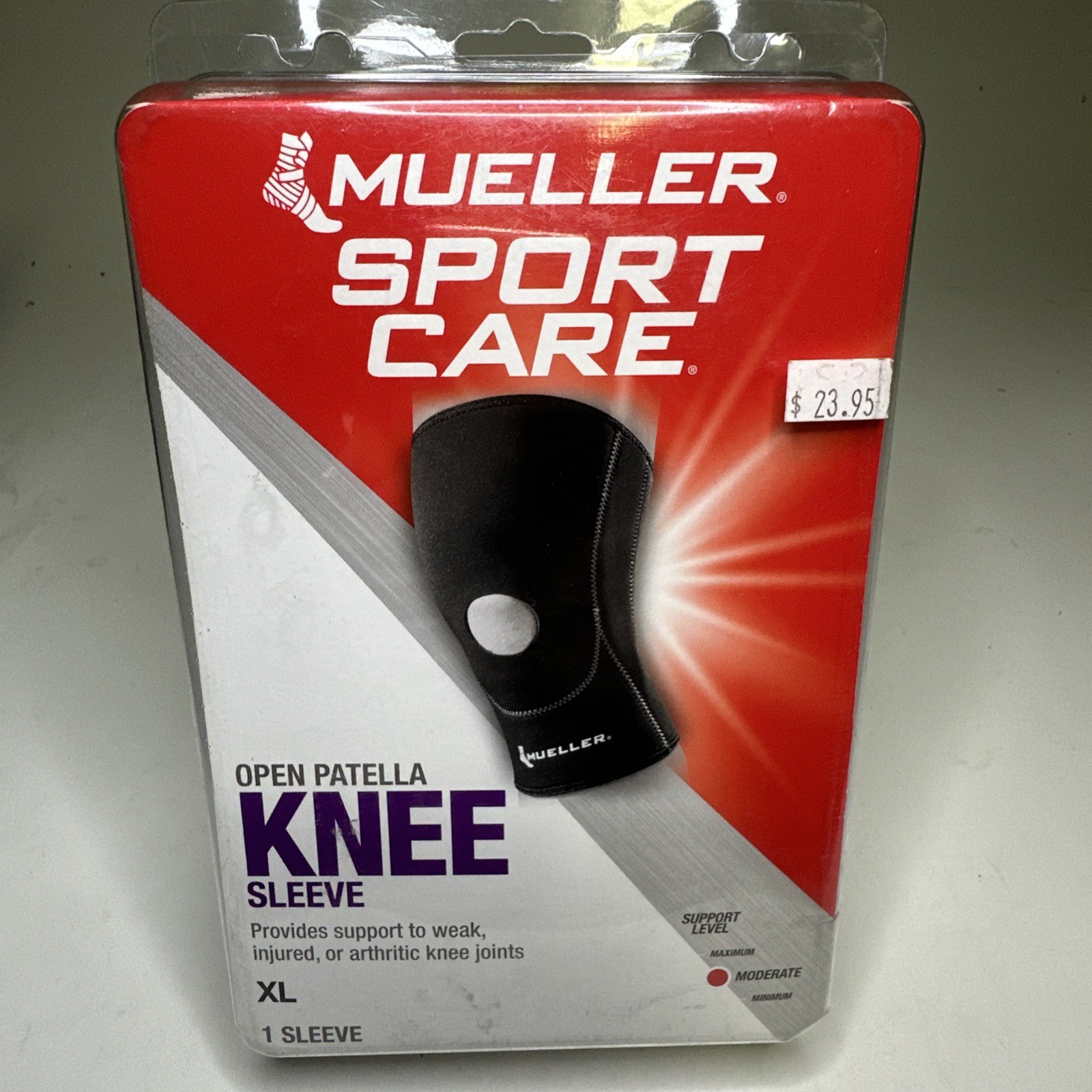 Mueller Sports Medicine Open Patella Knee Sleeve XL X-Large Moderate Support