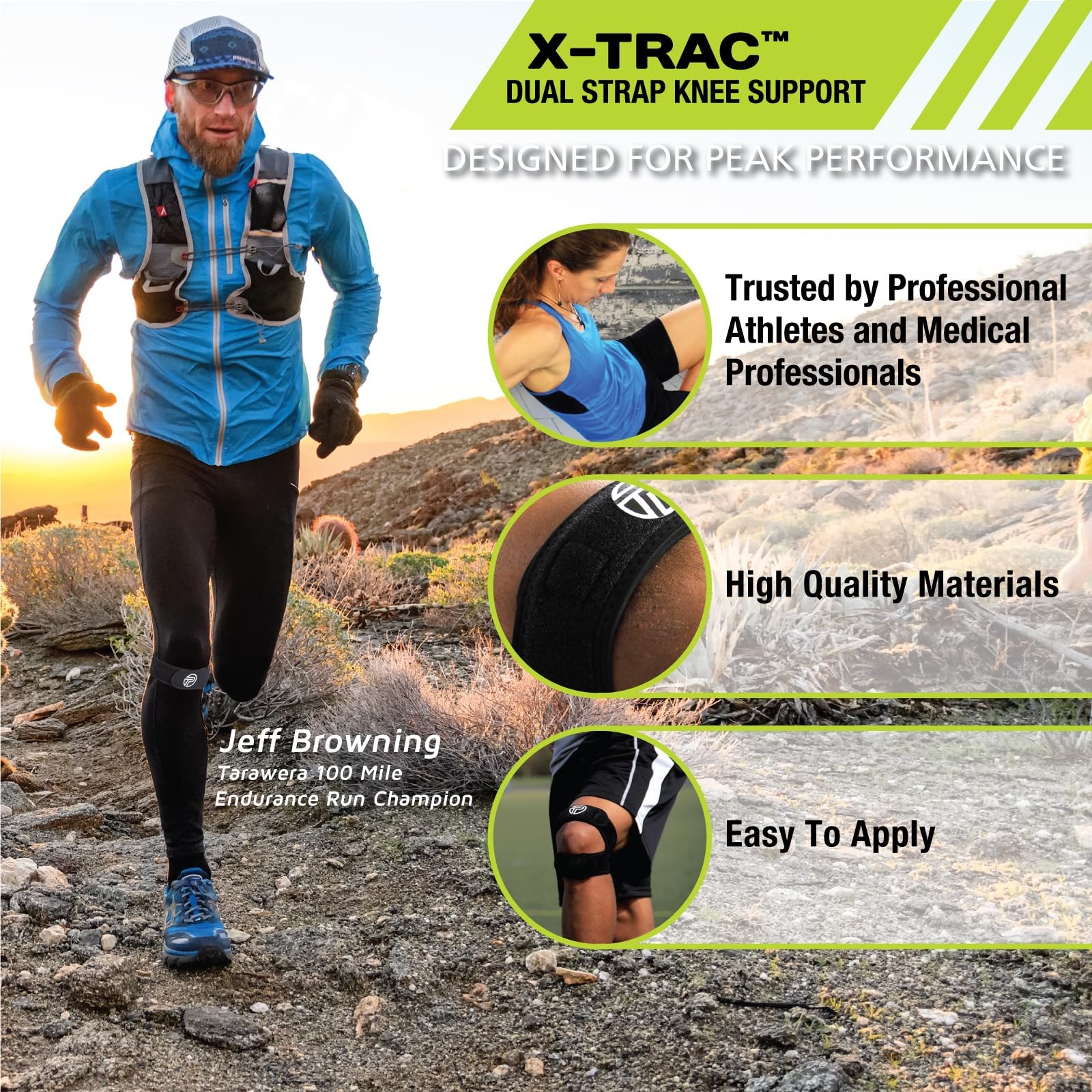 Pro-Tec Athletics X-Trac Dual Strap Support Quadriceps And Patellar Tendon