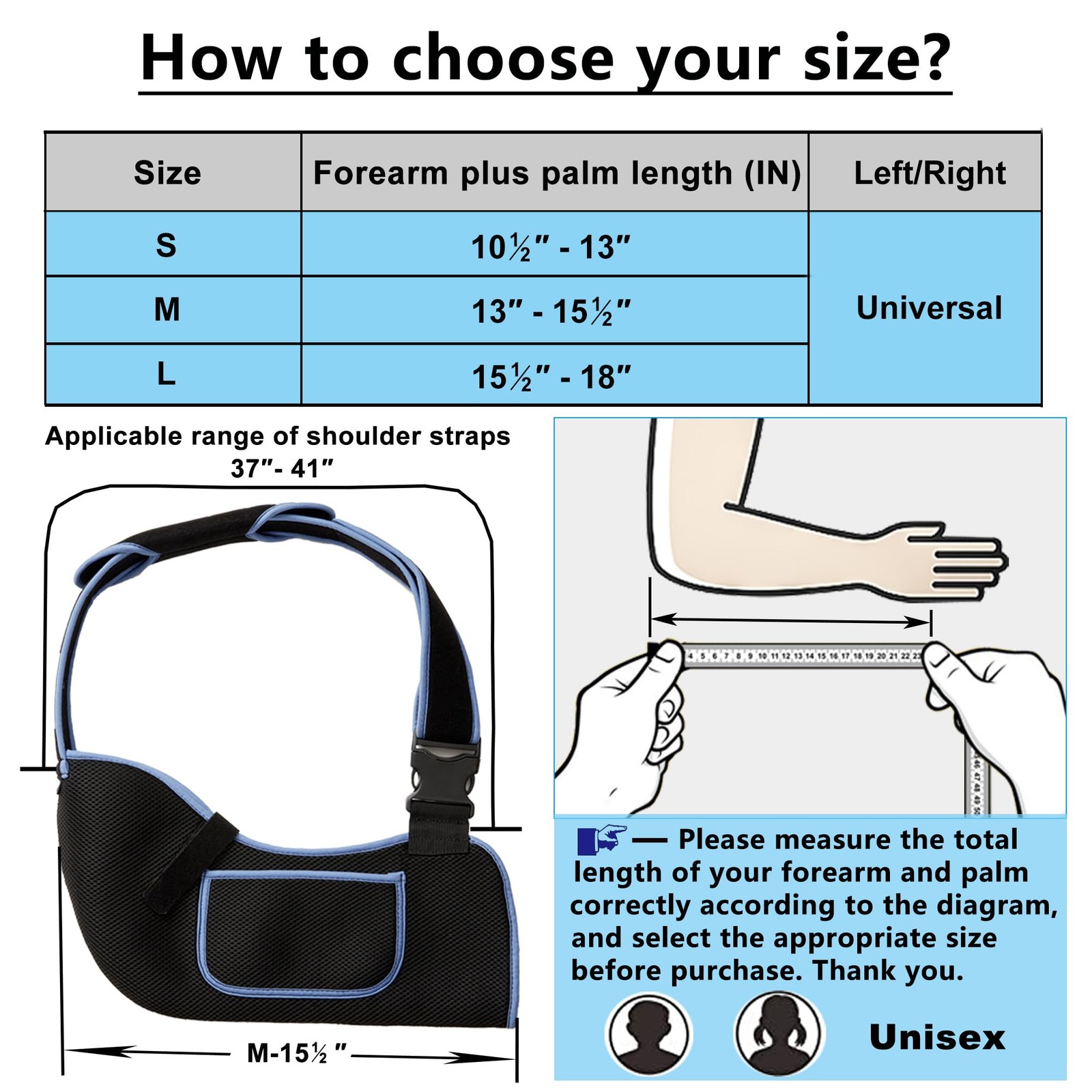 Arm Sling Shoulder Immobilizer – Rotator Cuff Support Brace – Comfortable Med…