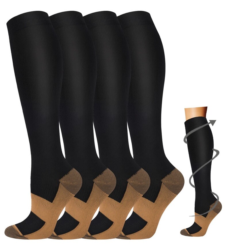 SALE! Copper Closed Toe Compression Socks Leg Calf Ankle Support Men Women S-XXL