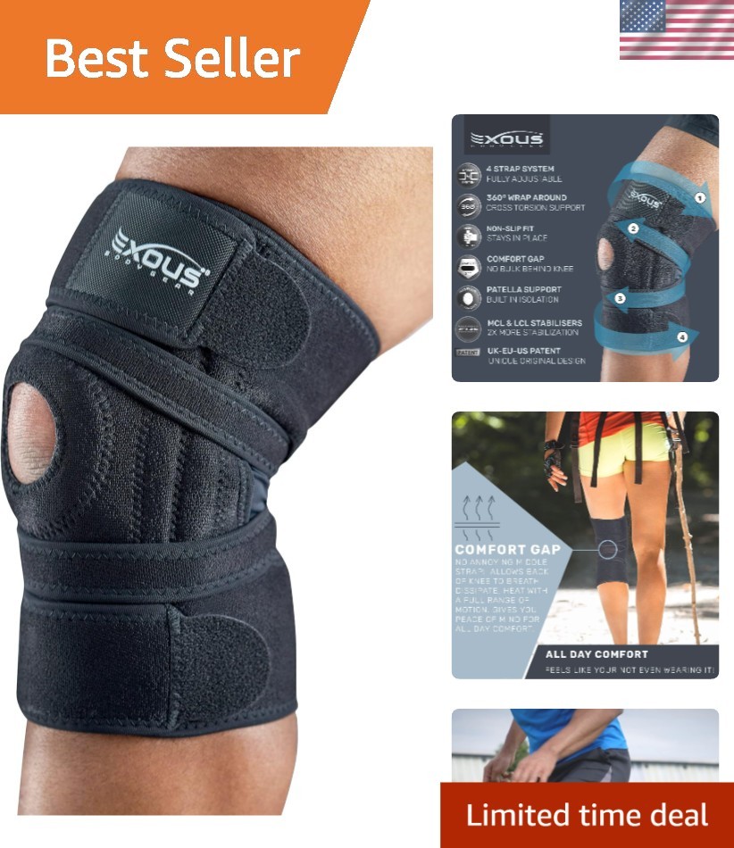 Non-Slip Knee Brace for Active Lifestyles – Pain Relief & Adjustable Fit