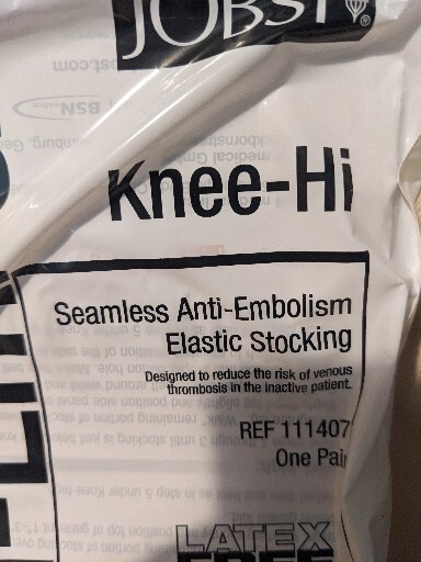 2 Pairs Jobst 111407 Med/Long Knee-Hi Anti-EM/GP Seamless Anti-Embolism Elastic