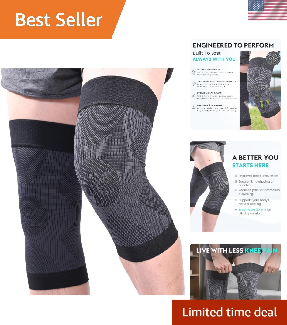 High-Quality Knee Compression Sleeves – 2 Pack | Relief for Arthritis & Swelling