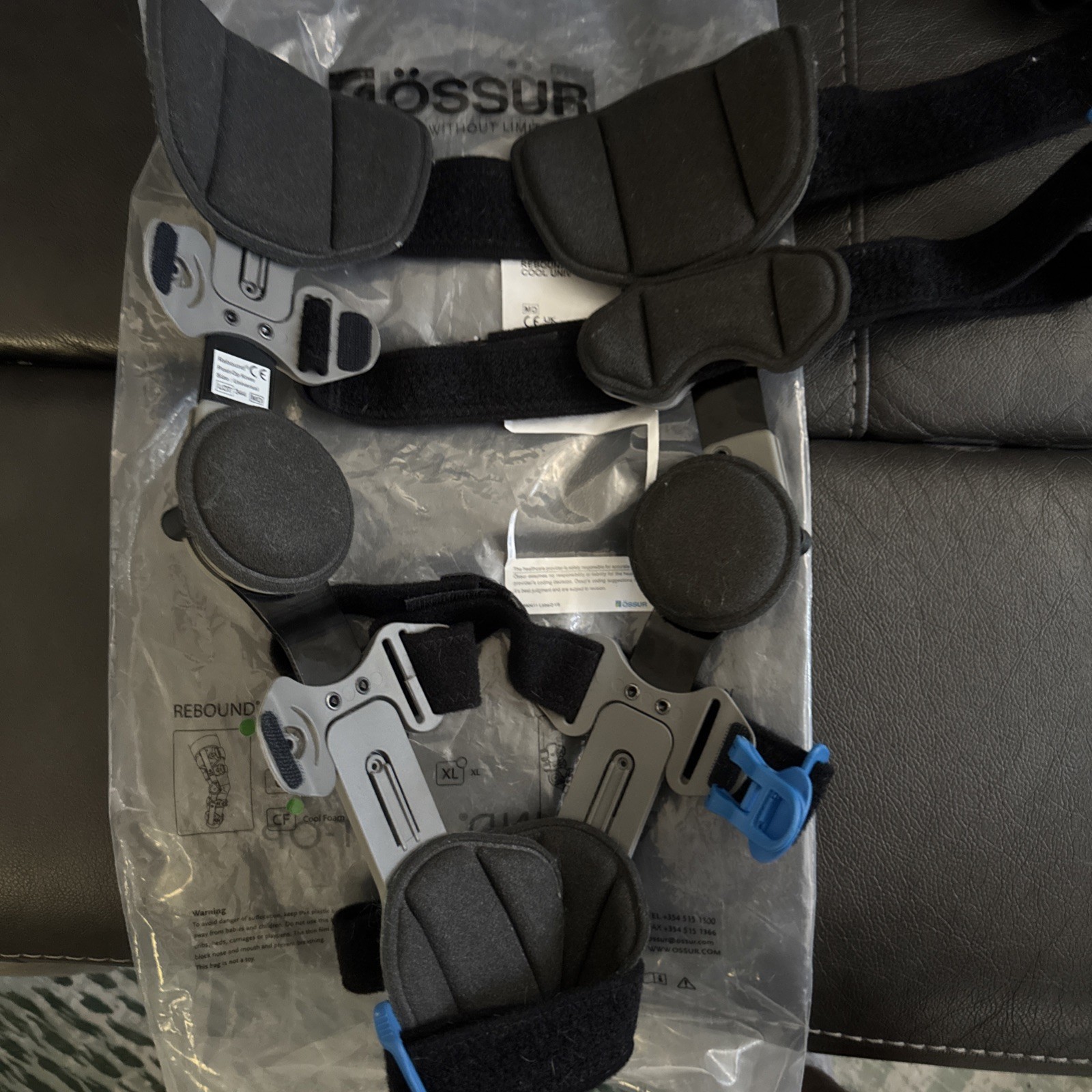 OSSUR Rebound Post Op Knee Universal Padded Adjustable Cool Brace Left/Right