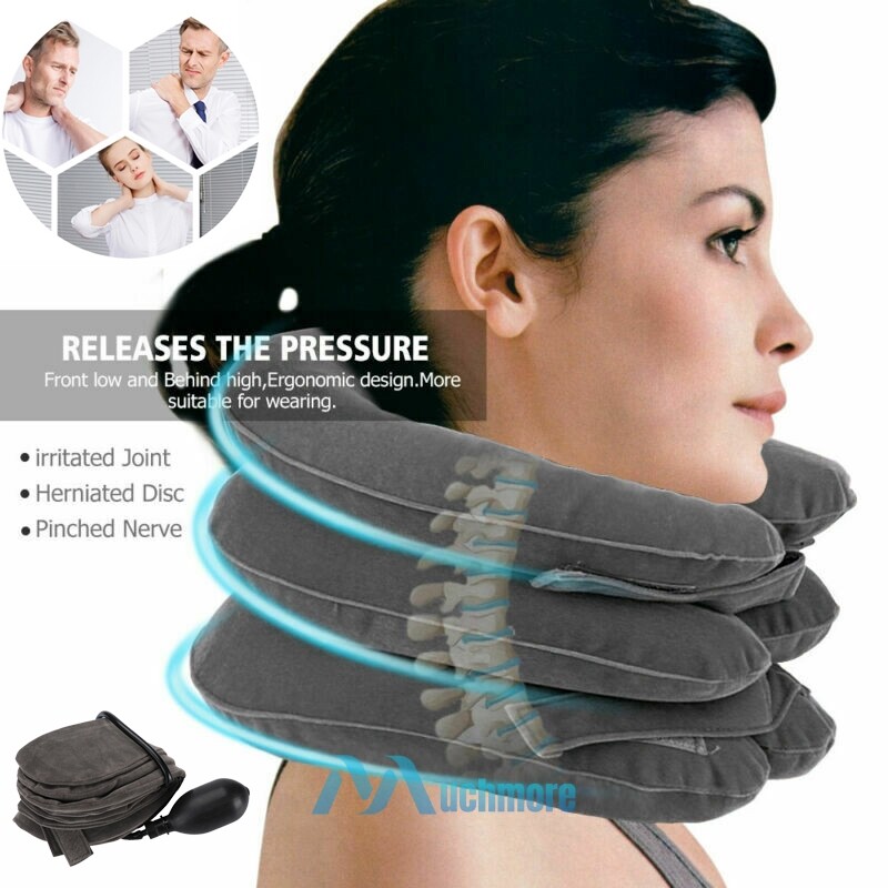 Cervical Neck Traction Inflatable Collar Brace Support Pain Relief Stretcher