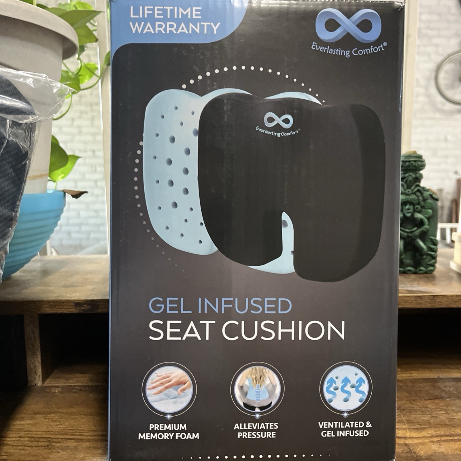 Everlasting Comfort Doctor Gel Cushion Set (Seat+Back), Black Combo