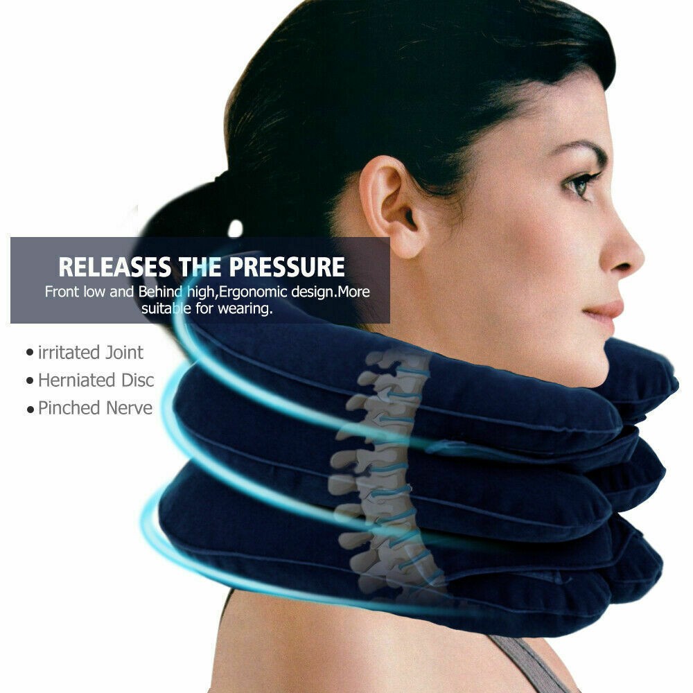 Cervical Neck Traction Device Inflatable & Adjustable Neck Stretcher Neck NEW