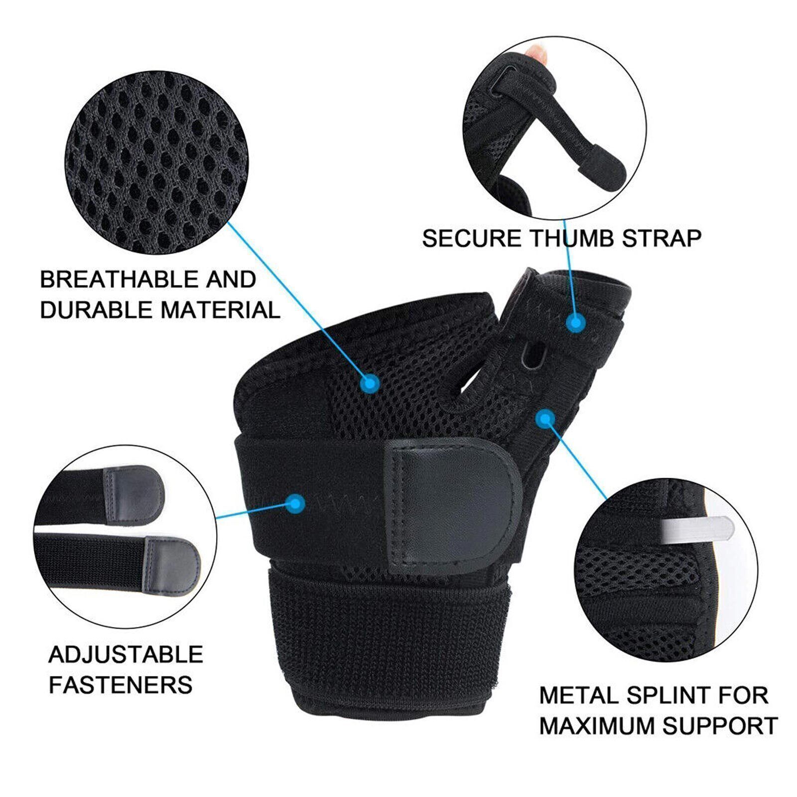Thumb Wrist Splint Support Brace Carpal Tunnel Sprain Arthritis Left Right Hand