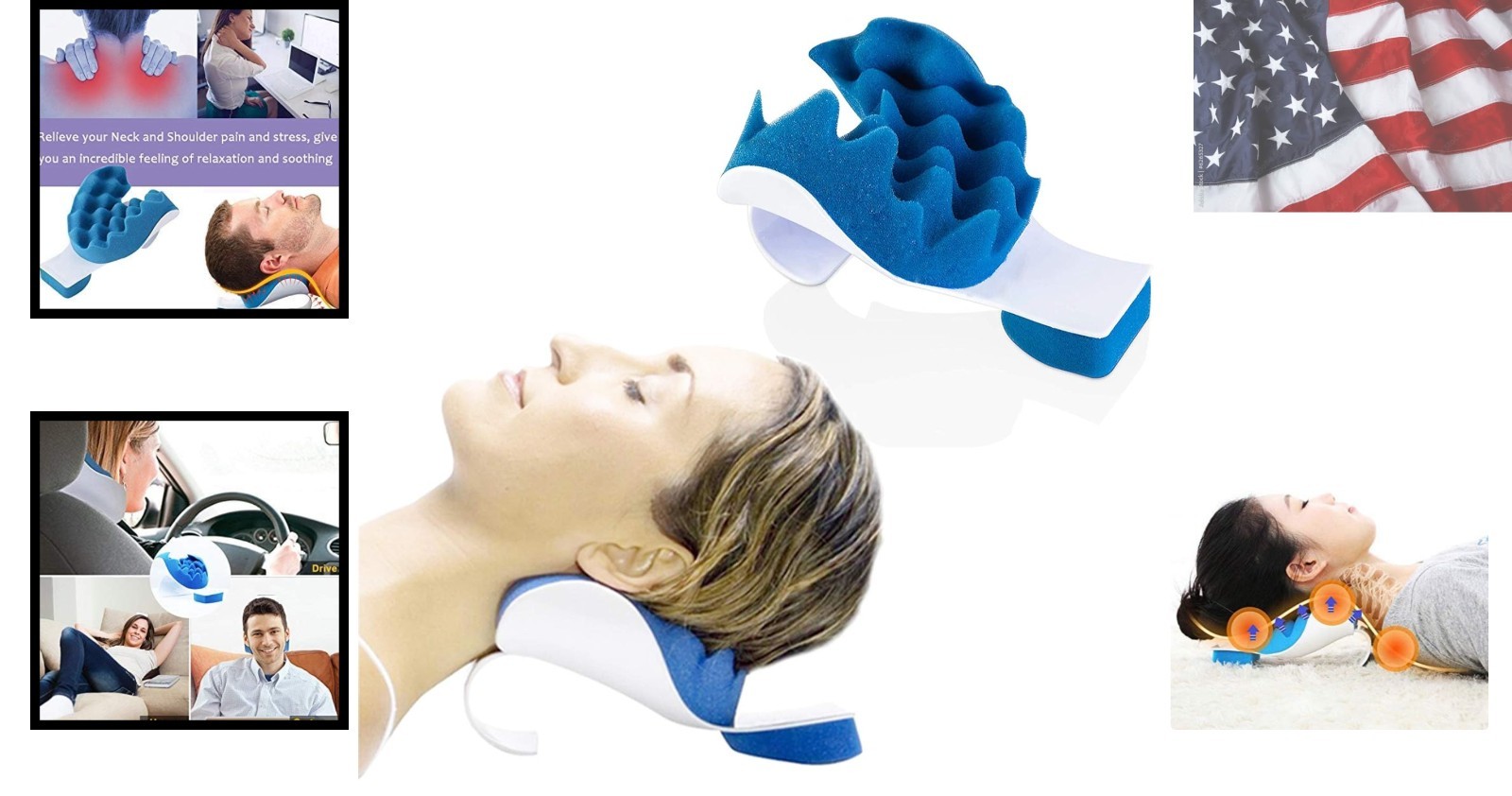Chiropractic Pillow, Cervical Pillow Neck Traction Device, Neck Massage Cervi…