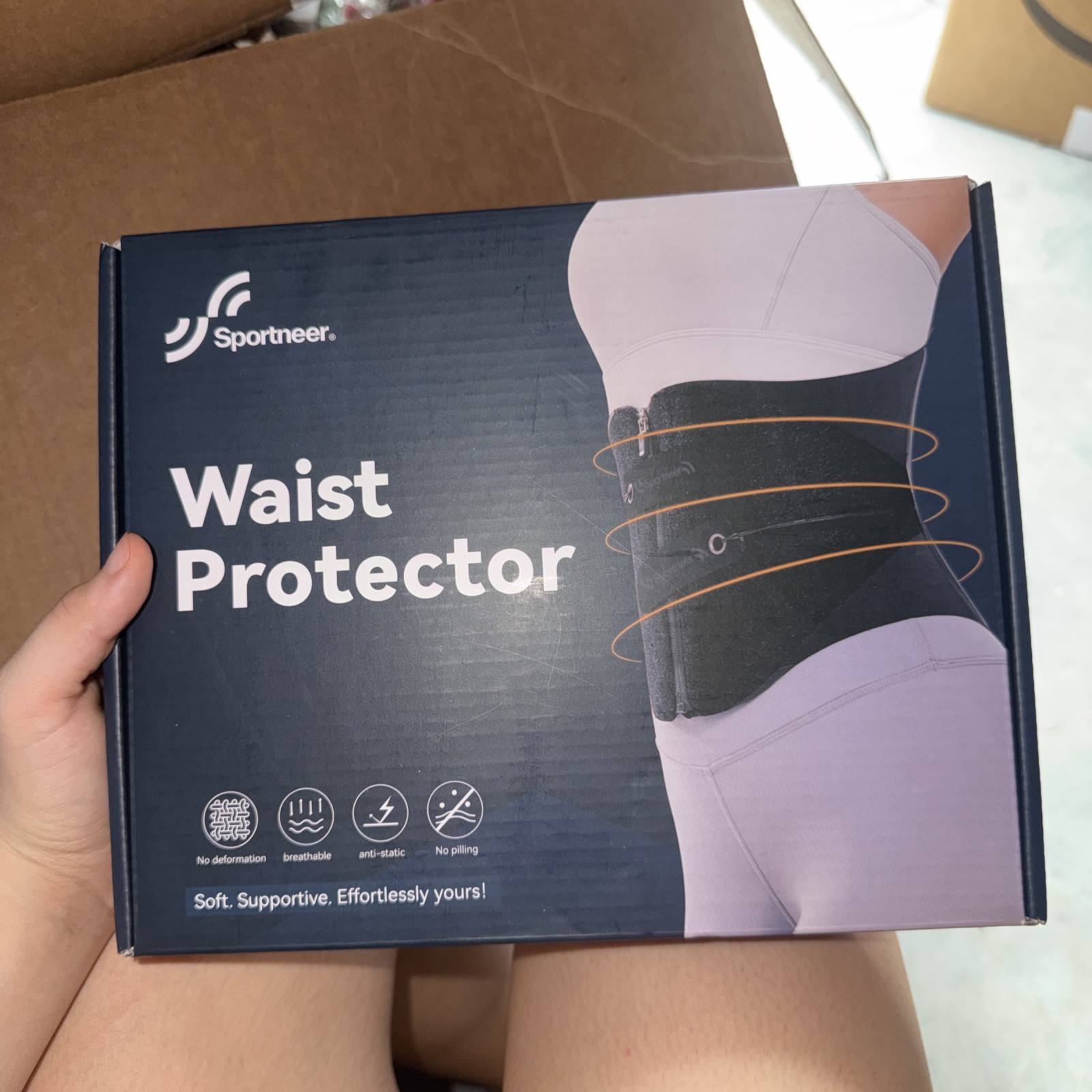 Sportneer Back Support Waist Protector-Adjustable Brace Lumbar Support – Medium