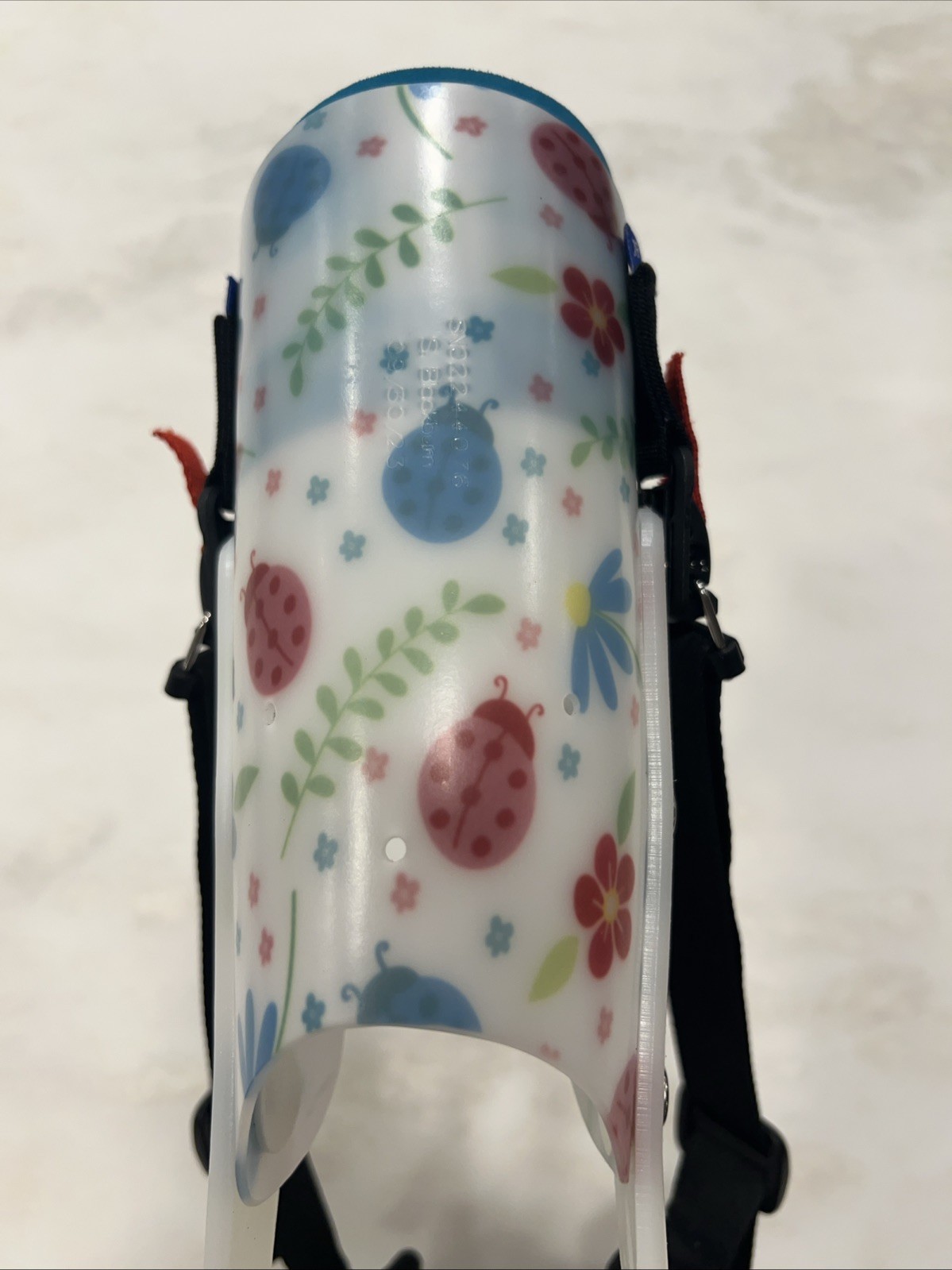 Cascade Hinged Leg Brace RIGHT Kids LADYBUG FLORAL Youth Size Lg Foot Length 8”