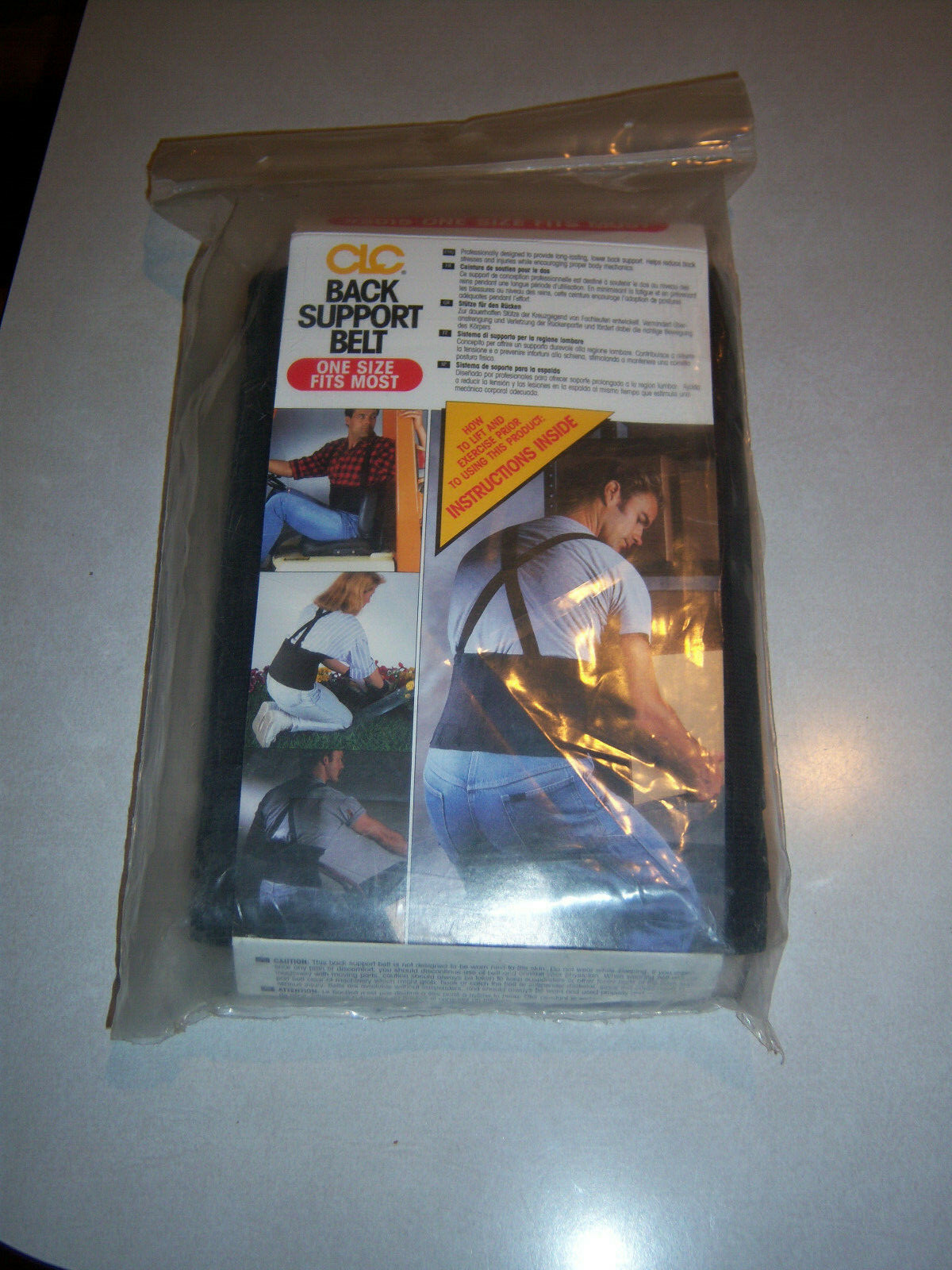 NIB CLC BLACK #5015 BACK SUPPORT BELT ONE SIZE FITS MOST