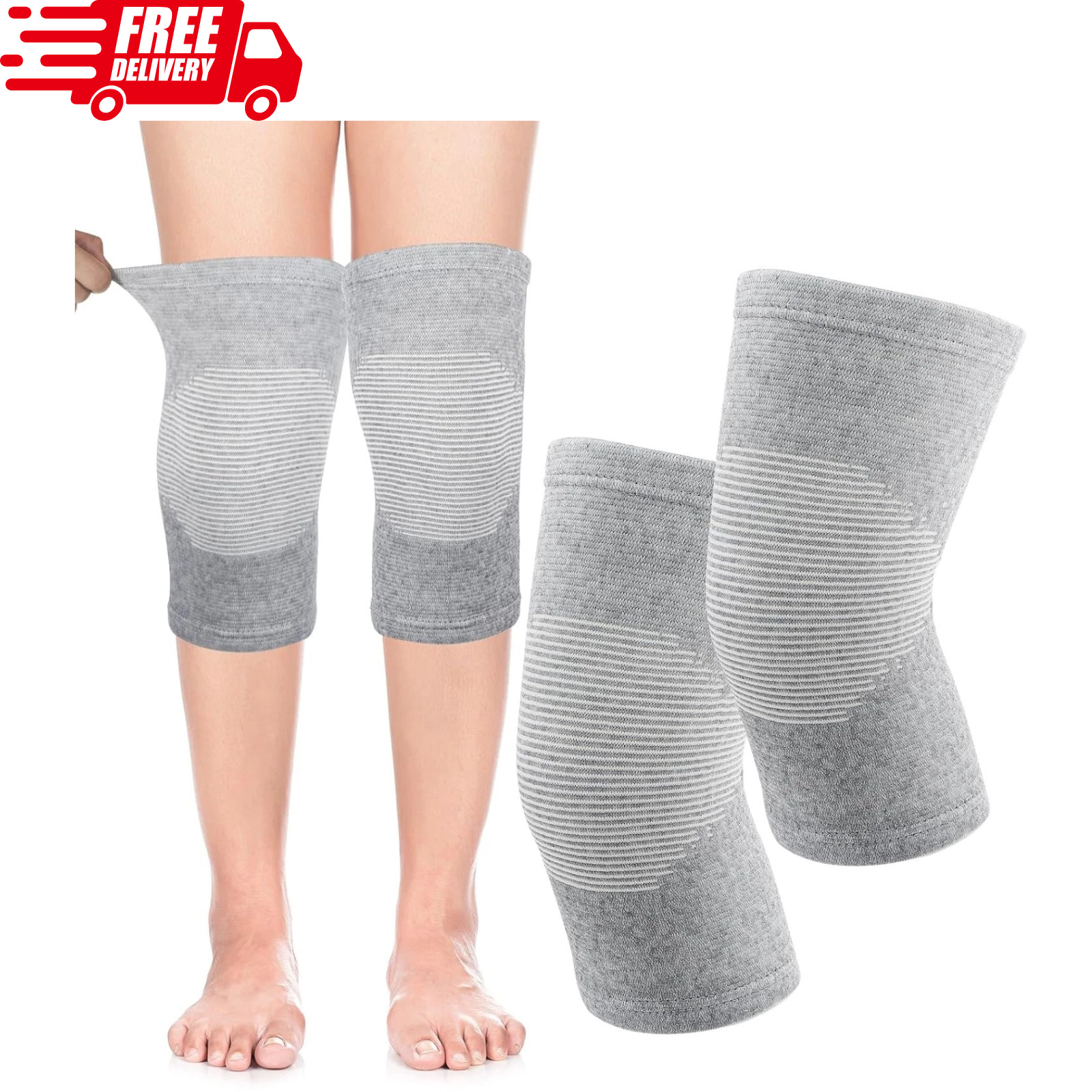Bamboo Knee Sleeve Elastic Compression Knee Brace Warm Breathable Pads XL