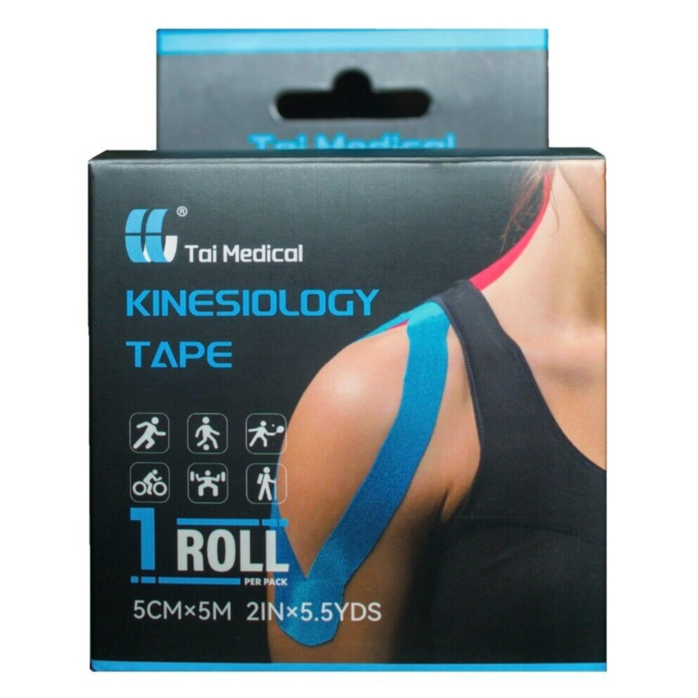 Elastic Therapeutic Athletic Kinesiology Tape, Gold Beige, 2″ x 16.4 ft – 1 Roll