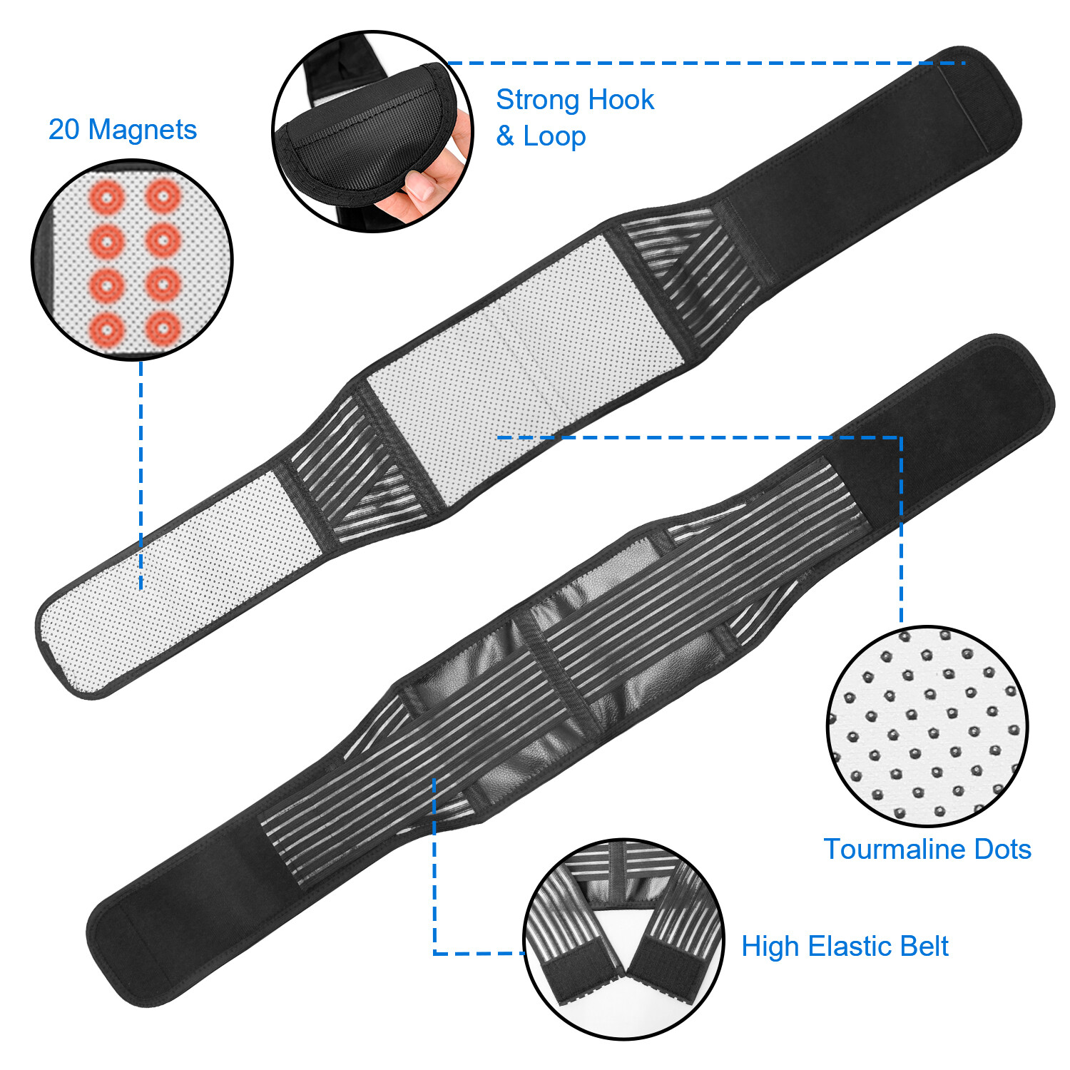 Self-Heating Magnetic Back Waist Adjustable Support Belt Lumbar Lower Back Brace