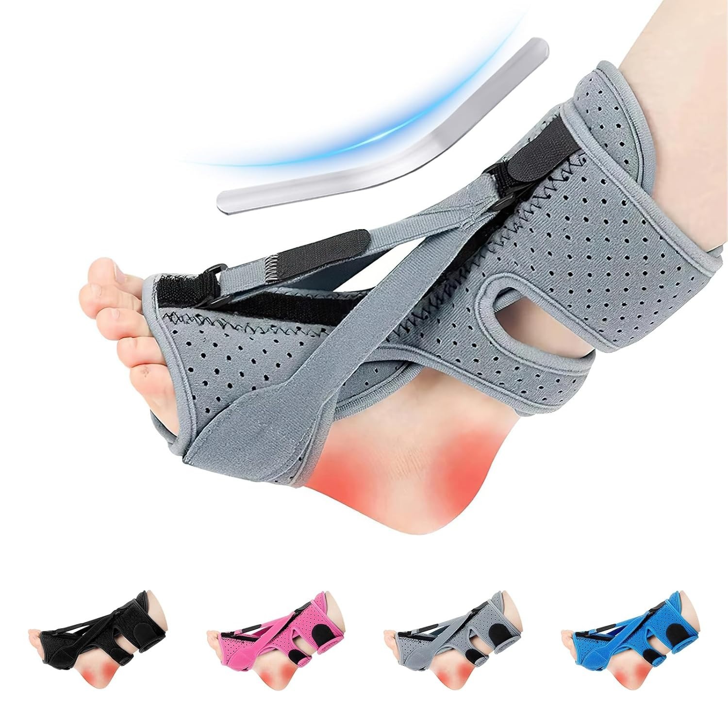 Plantar Fasciitis Night Support Brace, Three Adjustable Straps, Relieves Plantar
