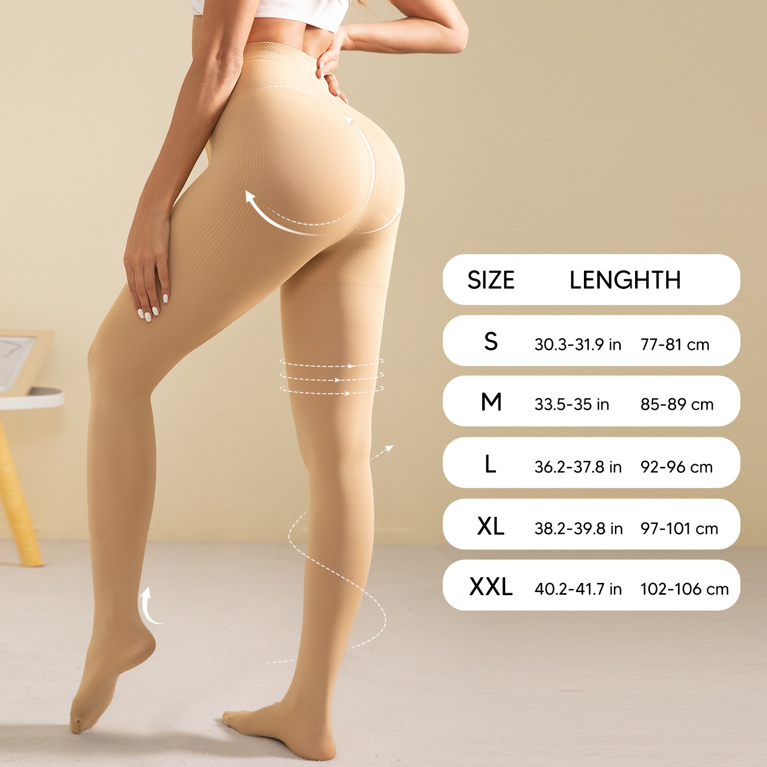 Pantyhose Compression Stockings Support Fashion Women High Leg Slimming Hip Up