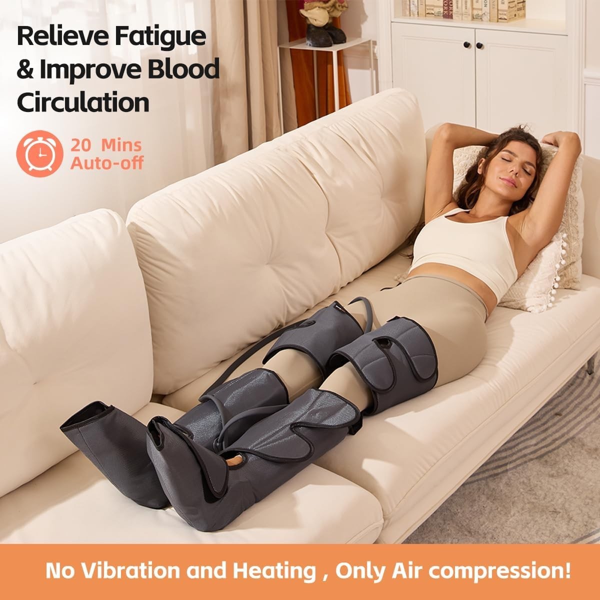 Air Compression Massager for Circulation and Pain Relief, Extenders Wrap, Corded