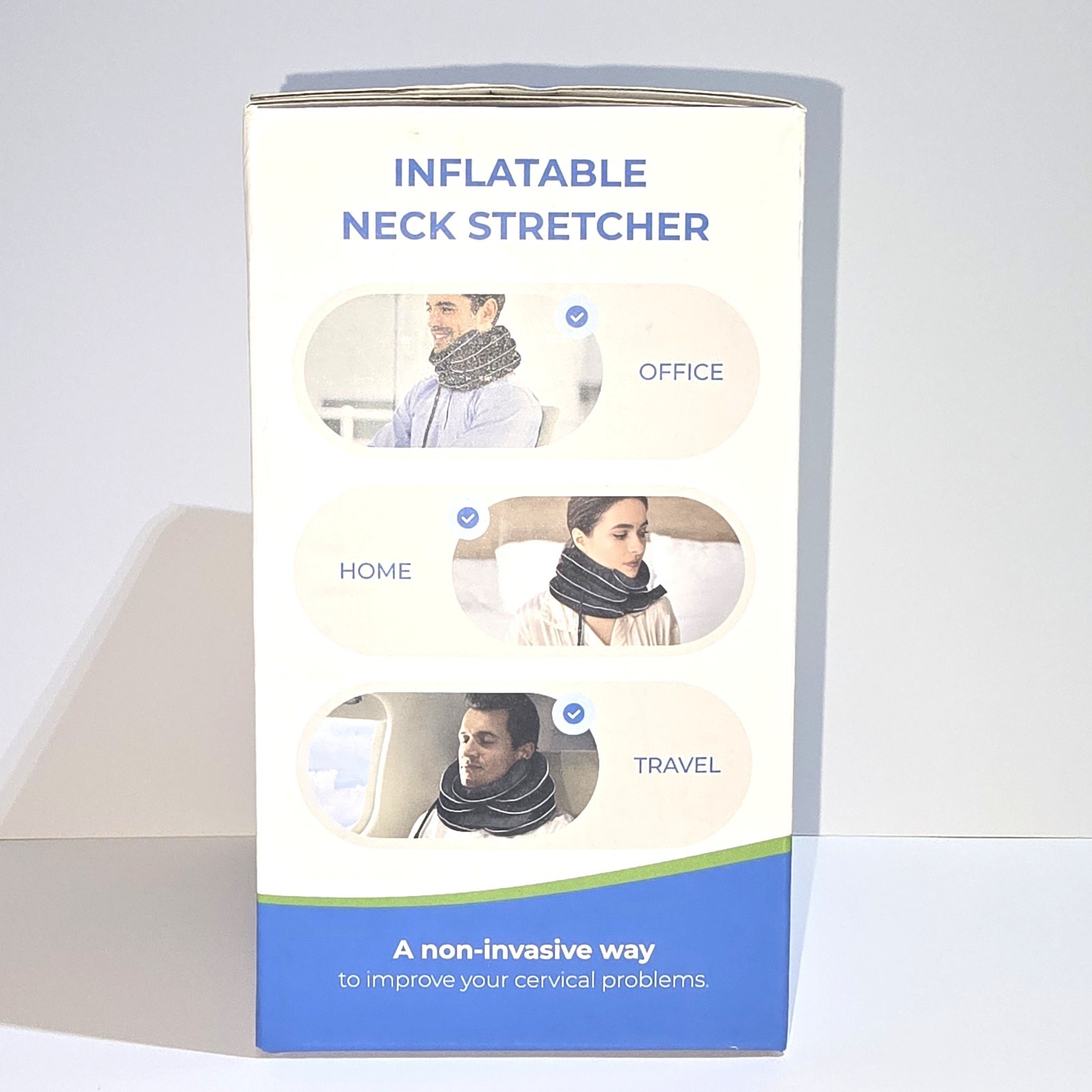 New – Auvon Inflatable Neck Stretcher for Cervical Traction 3 Layer Black