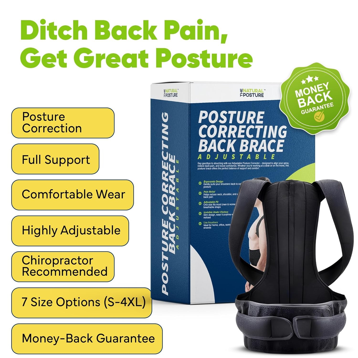 The Natural Posture Posture Corrector for Men and Women – Lumbar Back Brace a…