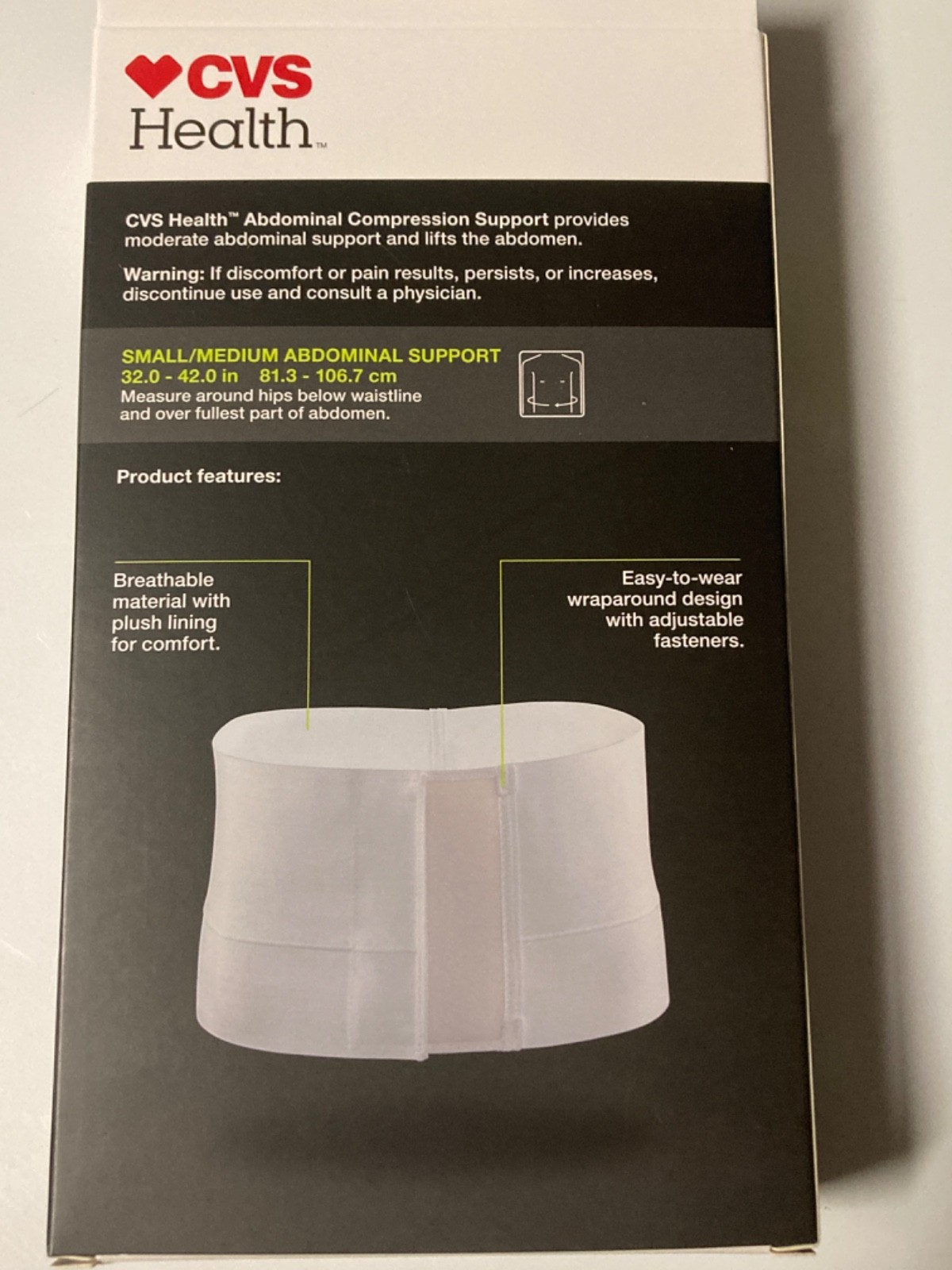 CVS Health abdominal compression support, Moderate Support Size SM/MED