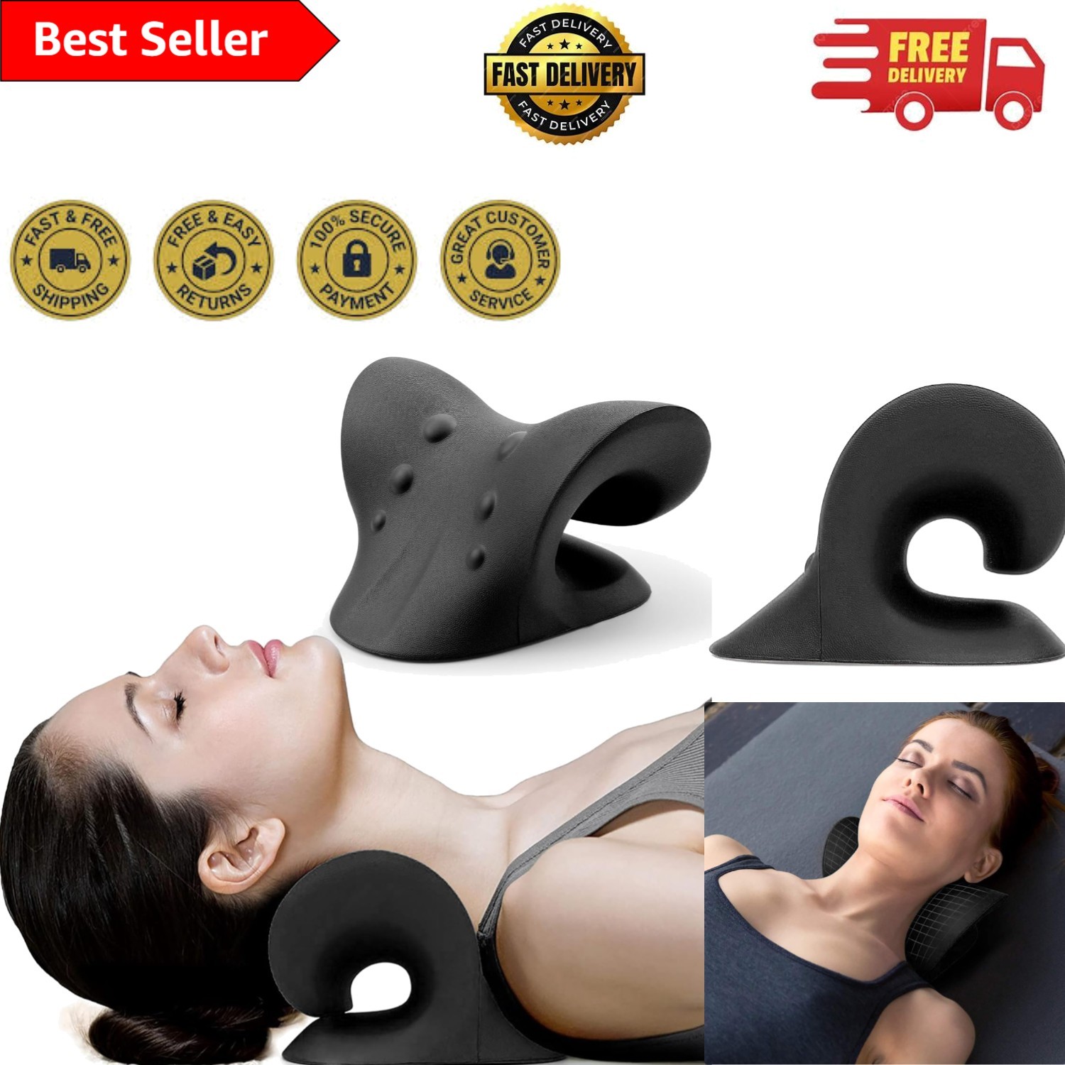 Portable Cervical Traction Device – Neck Stretcher for Pain Relief & Alignment
