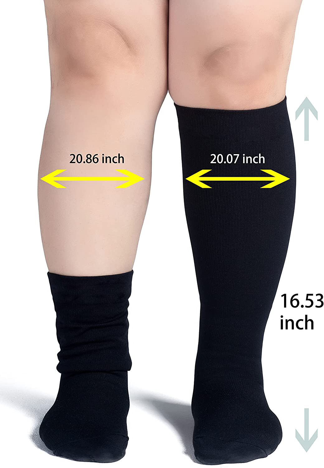 3XL XXL Wide Calf Compression Socks 15-20mmHg for Fatigue, Pain, Leg Swelling