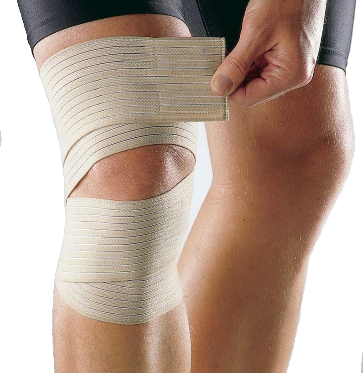 Extra Long Elastic Knee Wrap Compression Bandage Brace Support X-Large, Beige
