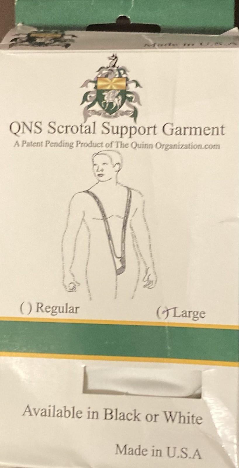 QNS Scrotal Support Garment Men’s Supporter Scrotum Support Large Made USA